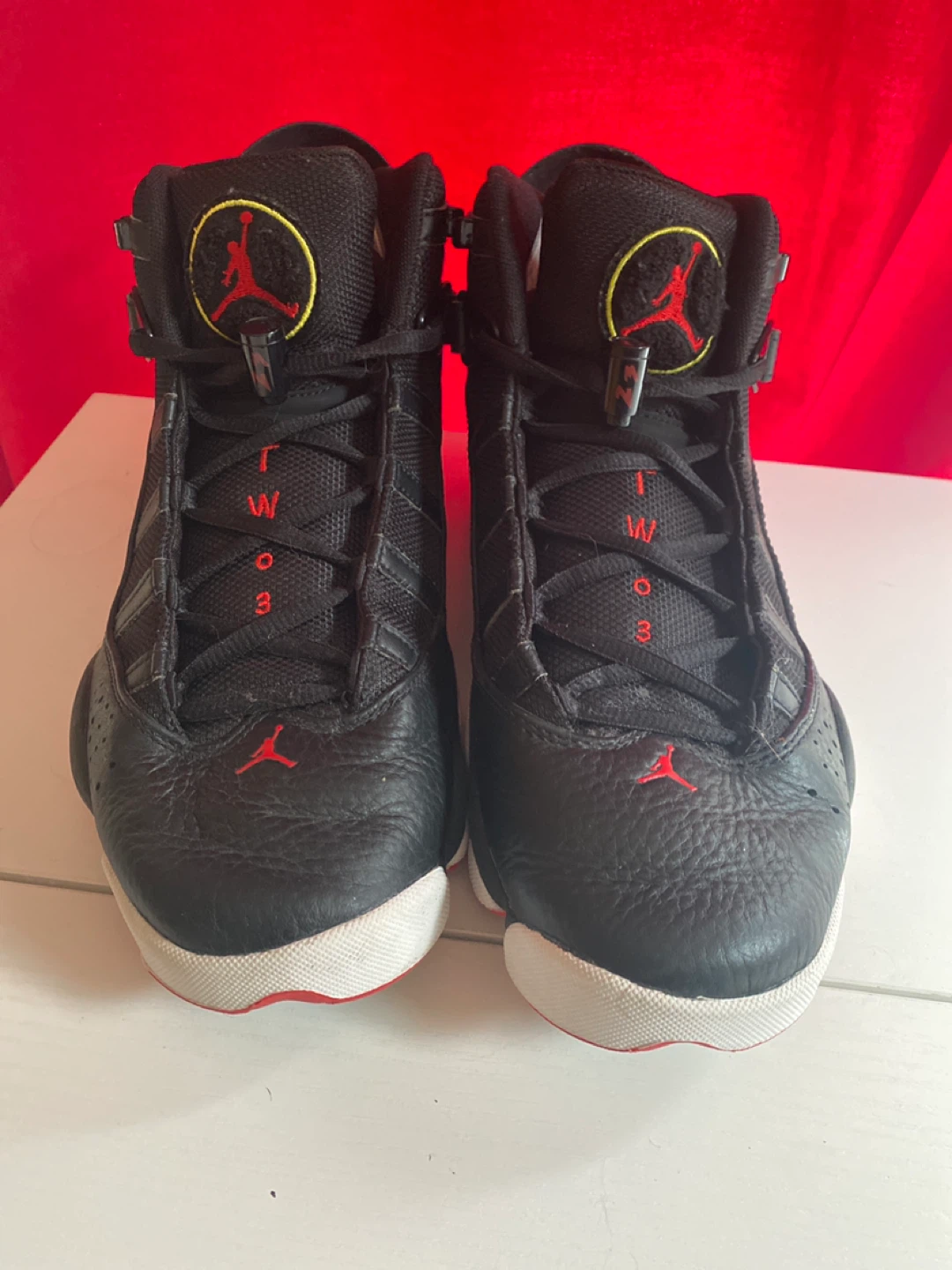 PRICE DROP!  Jordan 6 Rings Black Red Basketball Shoes - photo 4