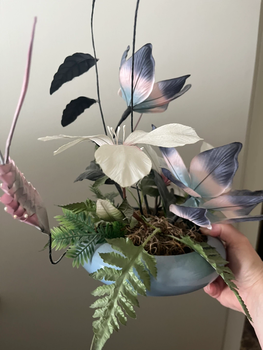 Silk Flower Arrangement in Blue Base - photo 3