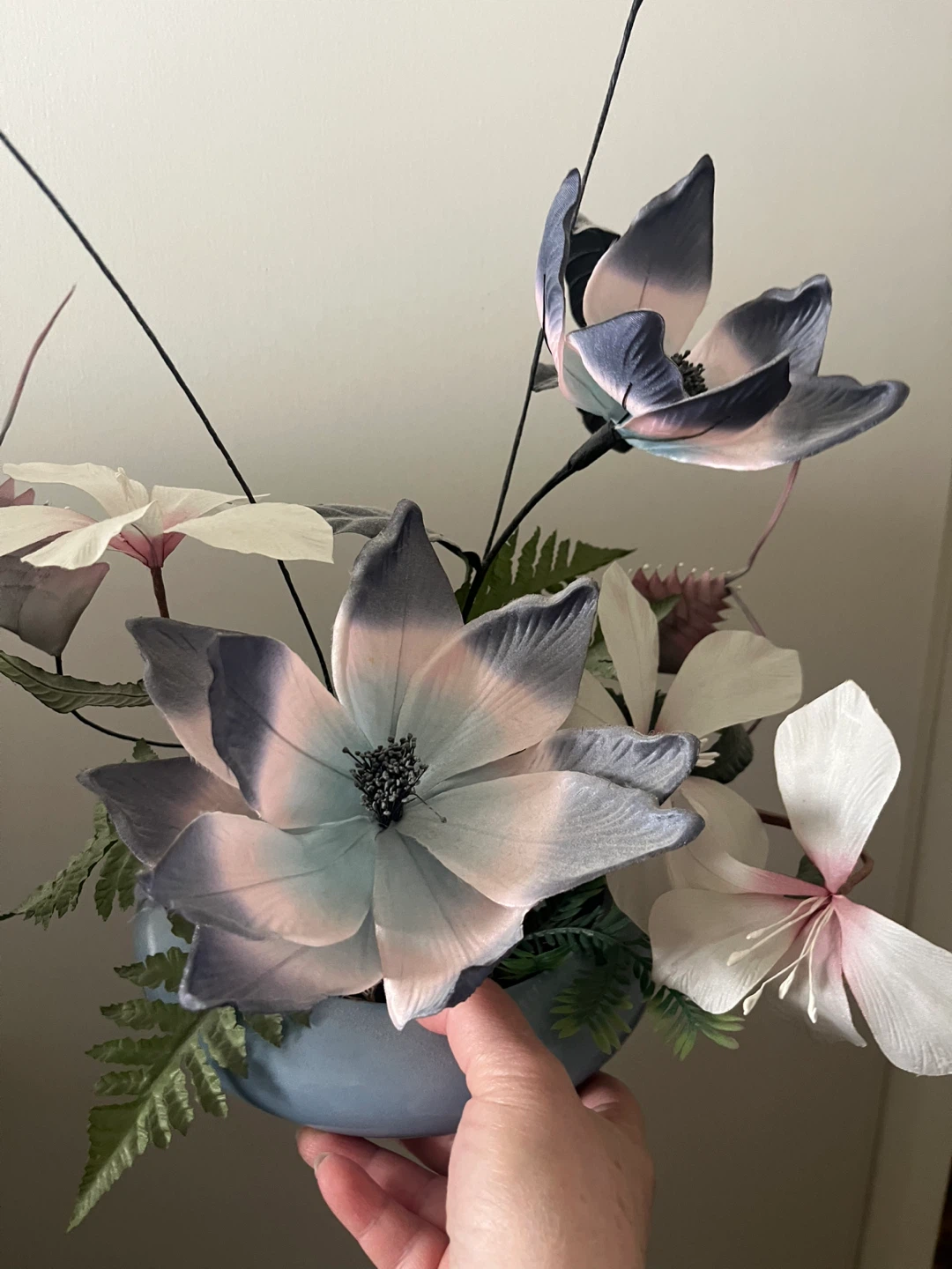 Silk Flower Arrangement in Blue Base - photo 2