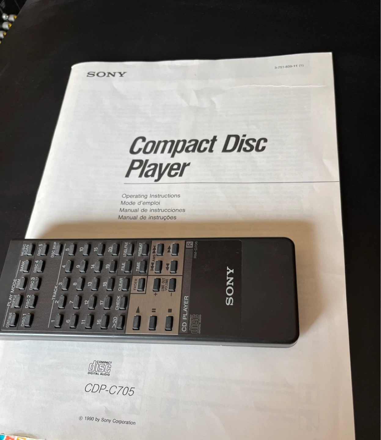 Sony CDP-C705 5-Disc CD Player with Remote - photo 3