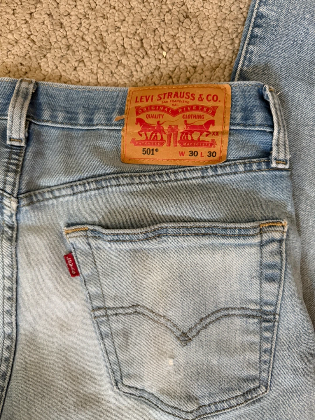 Levi's 501 Jeans W 30 L 30 Light Wash