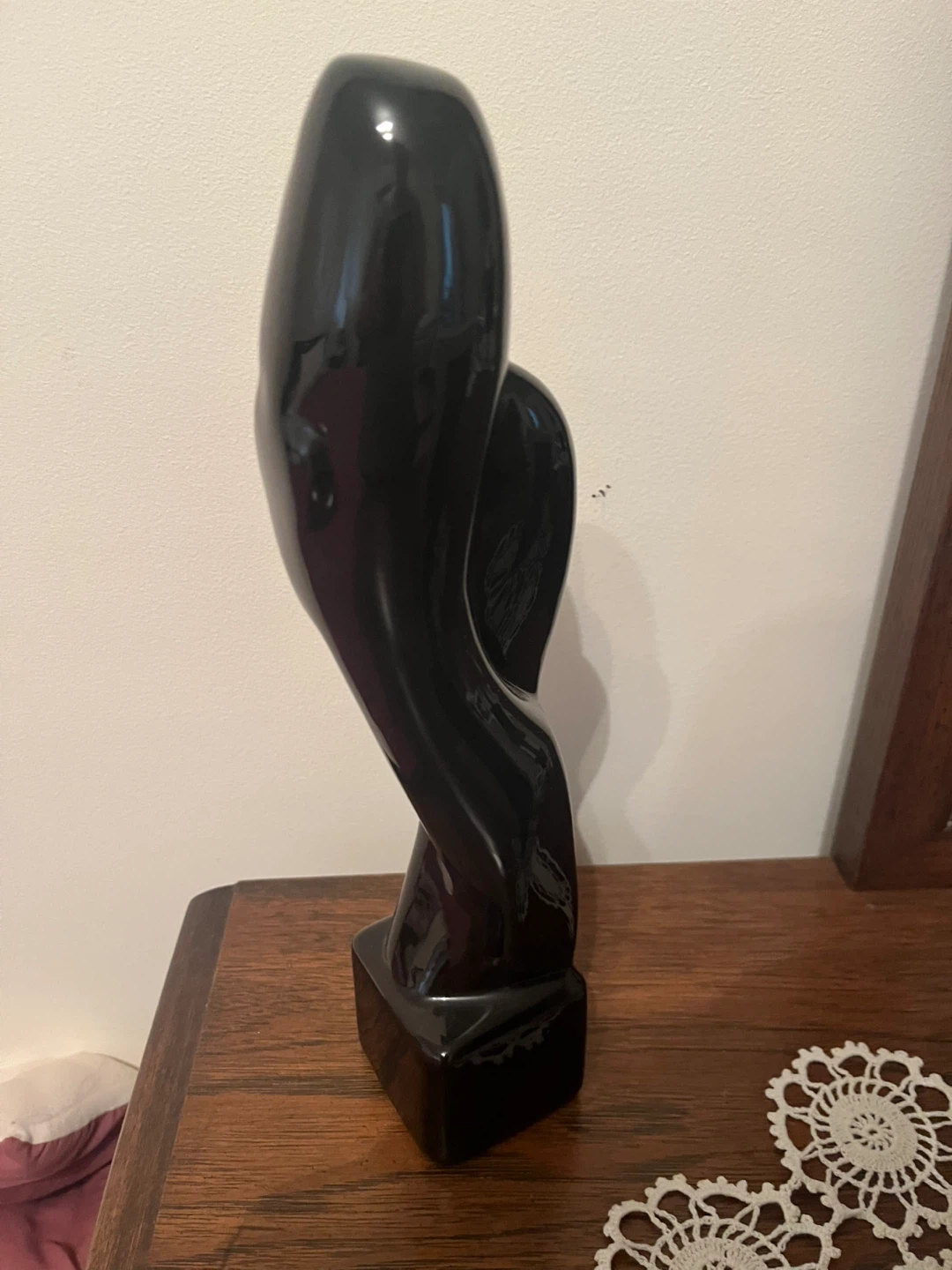 Black Ceramic "Faces" Figurine - photo 4