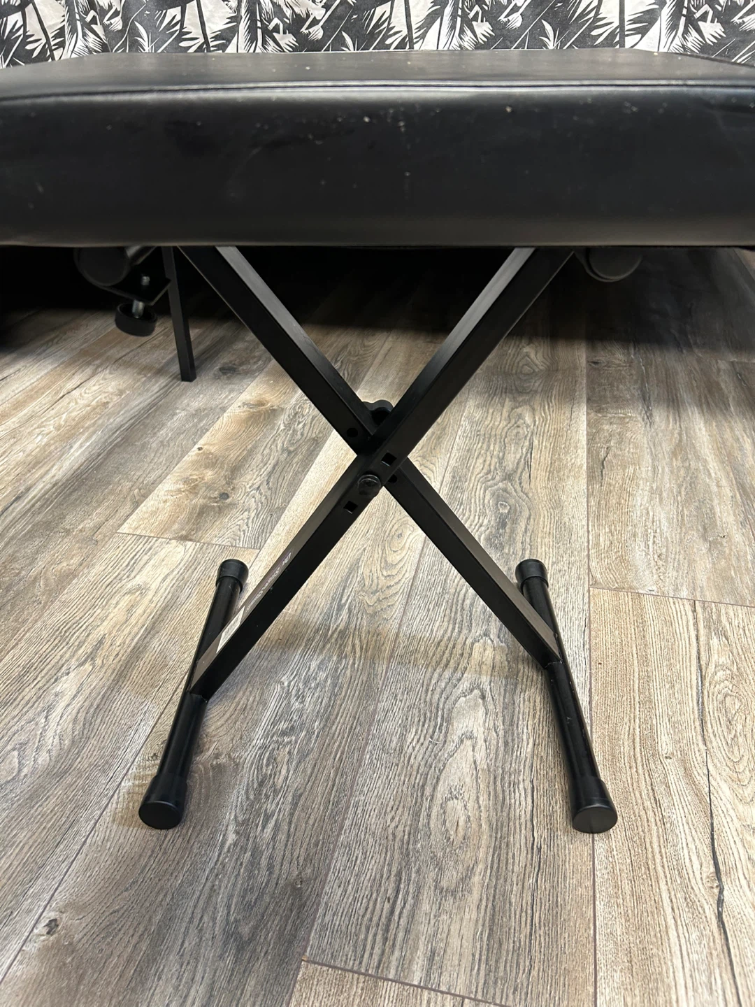 Folding Black Padded Piano Keyboard Bench Stool - photo 3