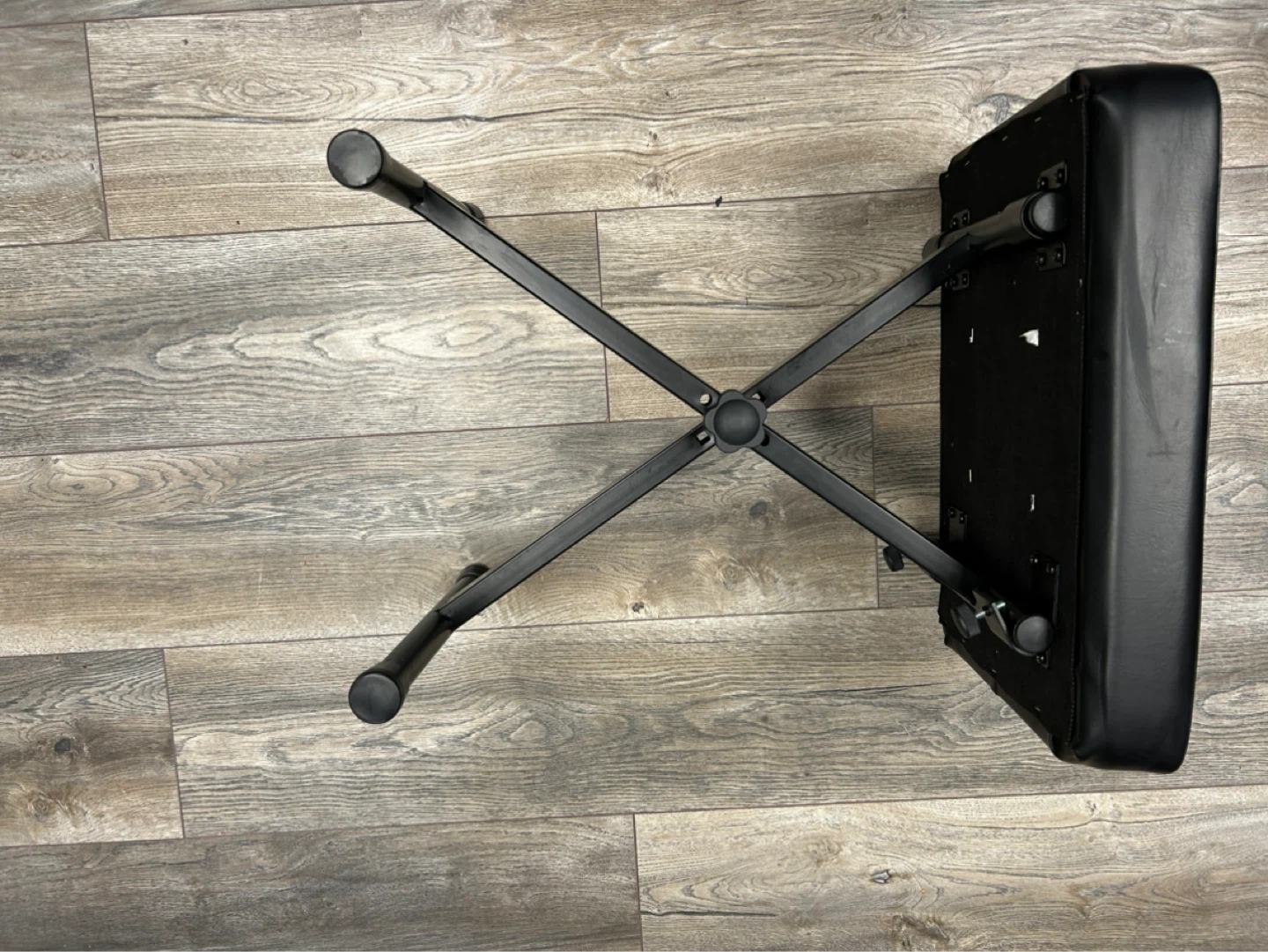 Folding Black Padded Piano Keyboard Bench Stool - photo 2