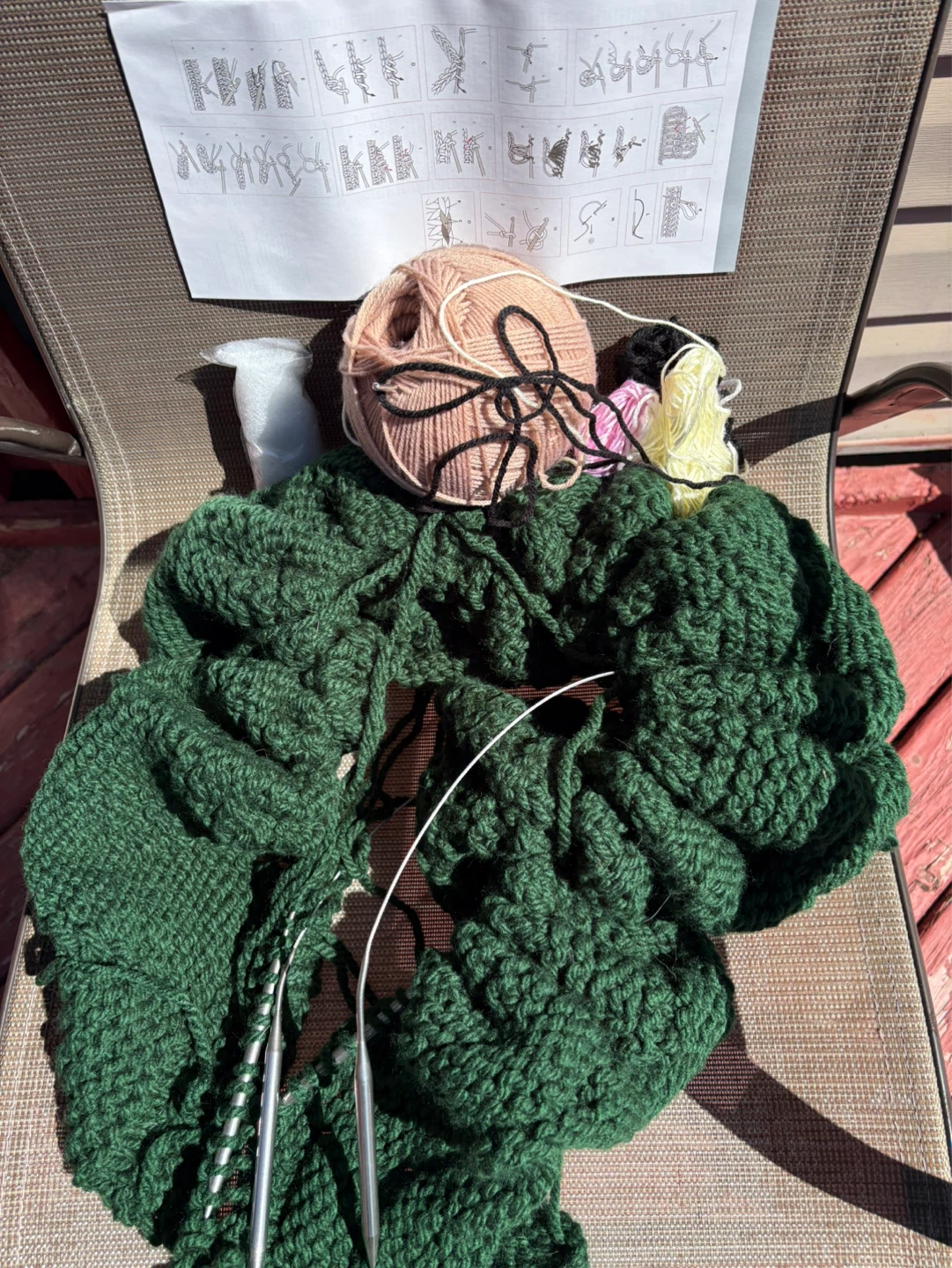 Green Knitting Yarn with Needles and Pattern Sheet - photo 5