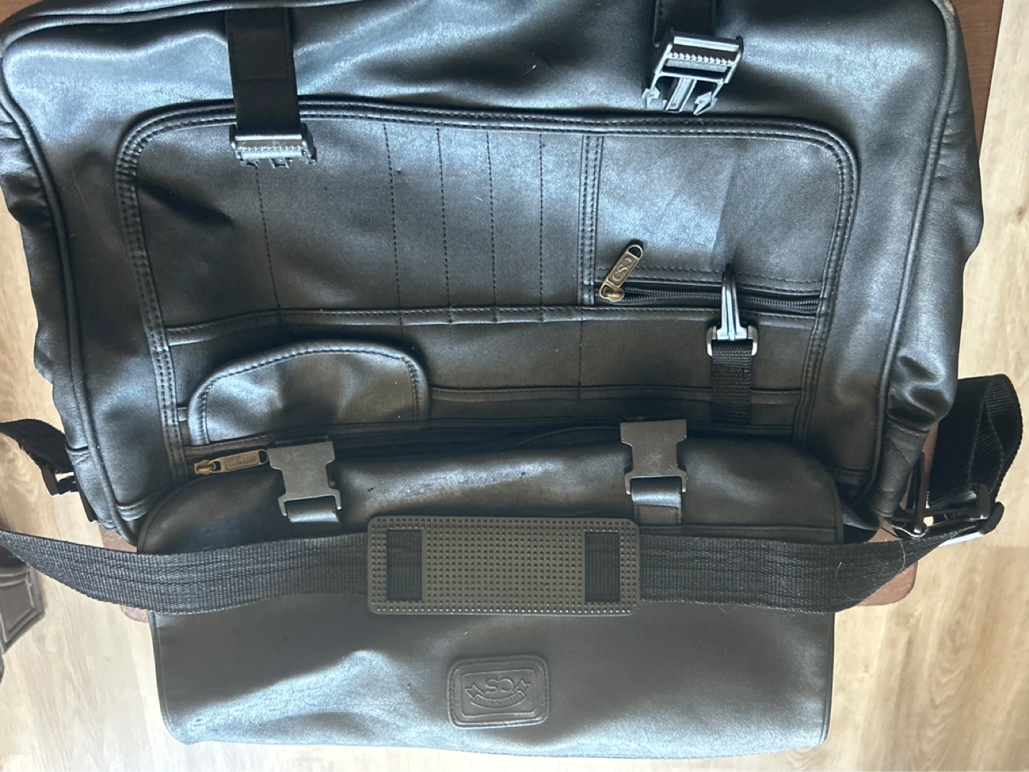 Black Leather Messenger Bag