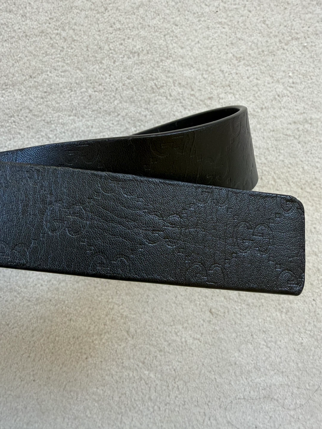 Black Gucci Belt with Silver Buckle - photo 3