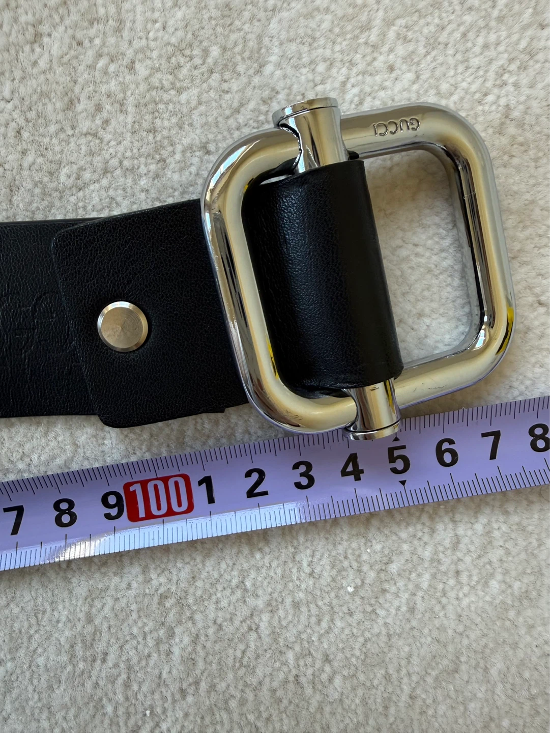 Black Gucci Belt with Silver Buckle - photo 5