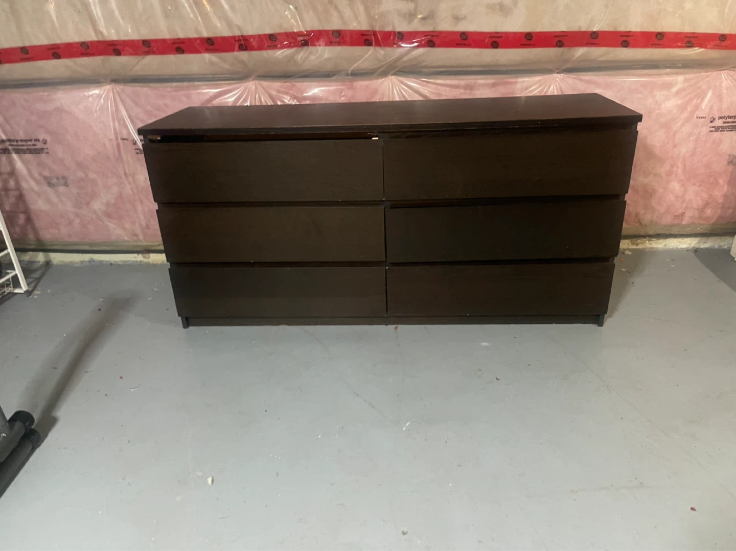 Dark Brown Six-Drawer Dresser