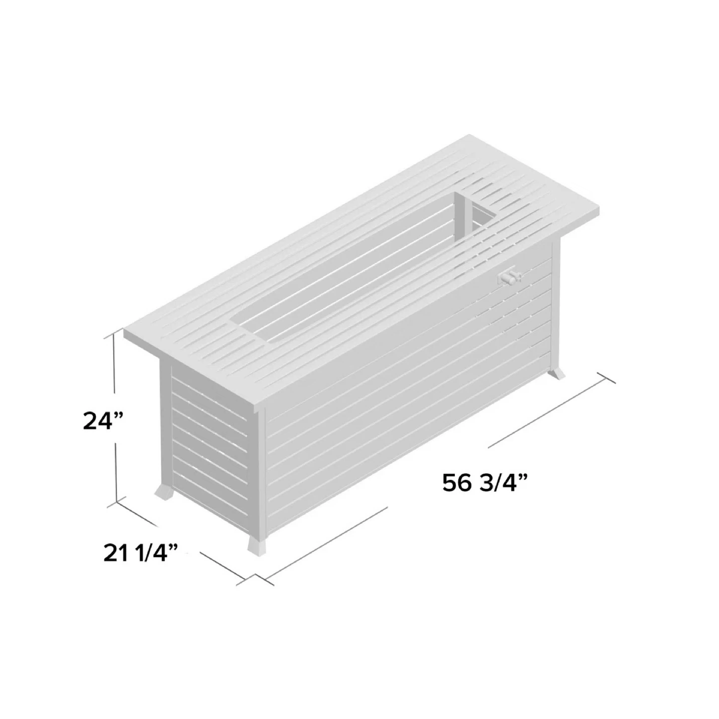 Rectangular Fire Pit Table - 56 3/4" - photo 3