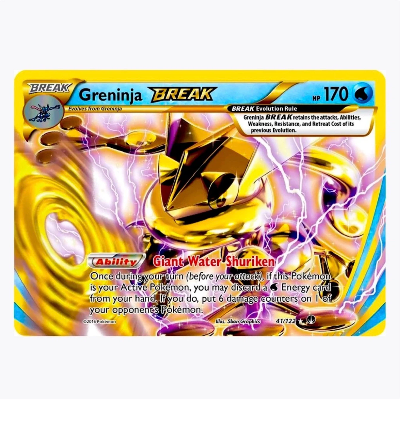 Pokémon Card Greninja Break 41/122 XY Breakpoint Holo TCG - photo 4