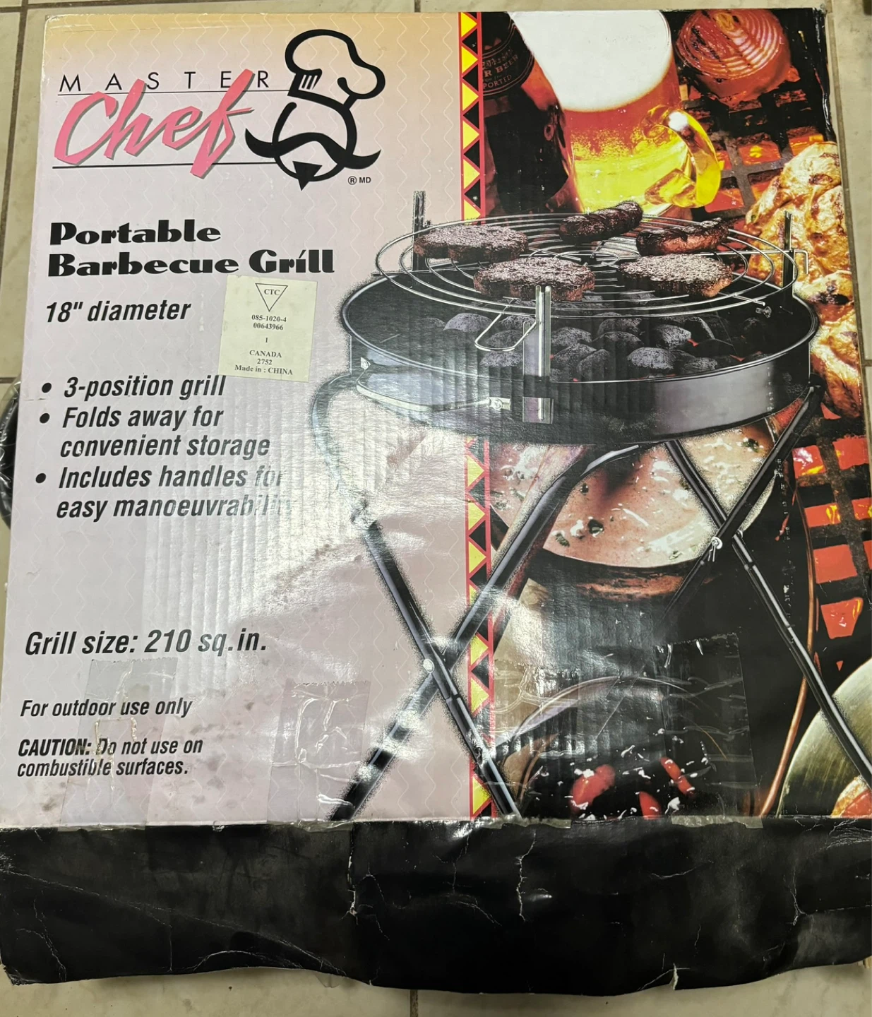 Portable foldable bbq grill