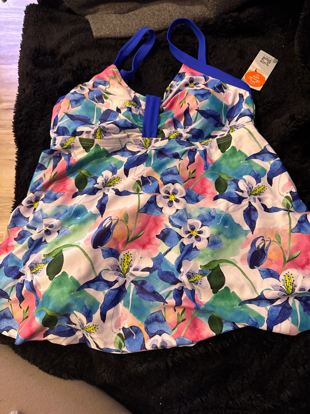 Women's Floral Tankini Top Size M