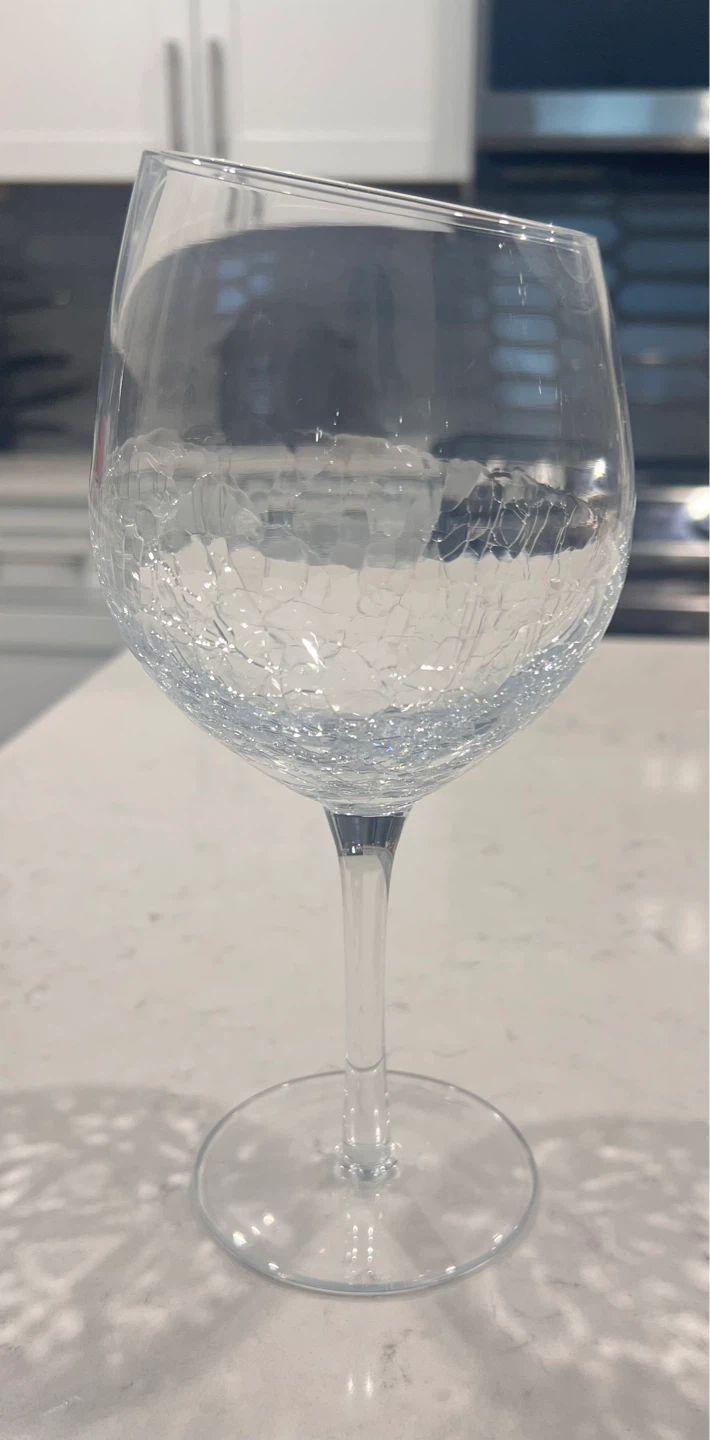 Crackle Glass Wine Glass Set – 12 pcs