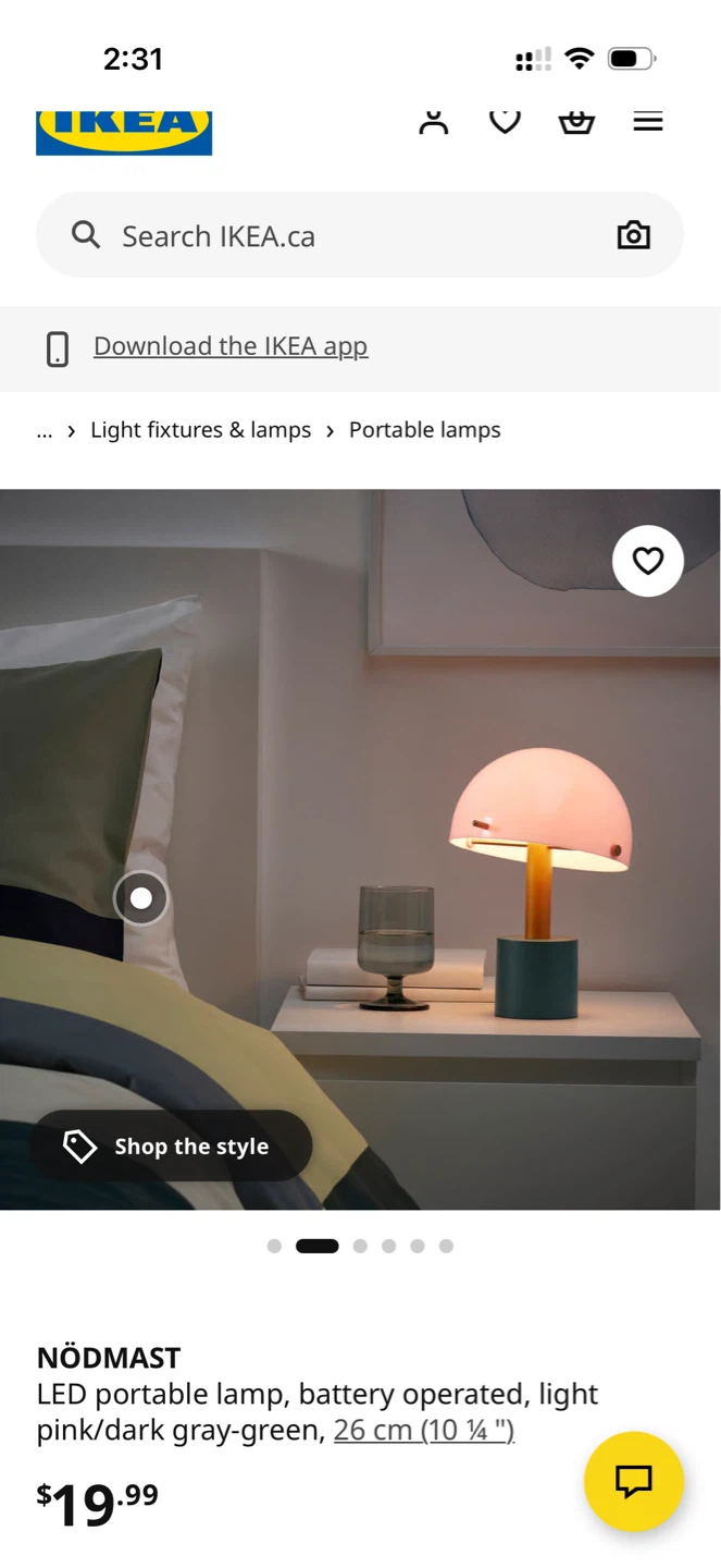 IKEA NÖDMAST LED Portable Lamp - Light Pink/Dark Gray-Green - photo 5
