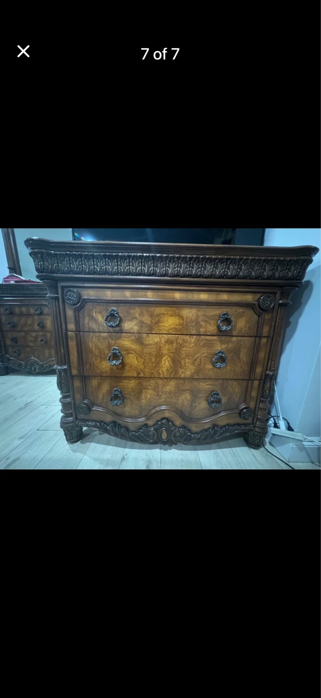Antique Style Wooden Dresser with Mirror