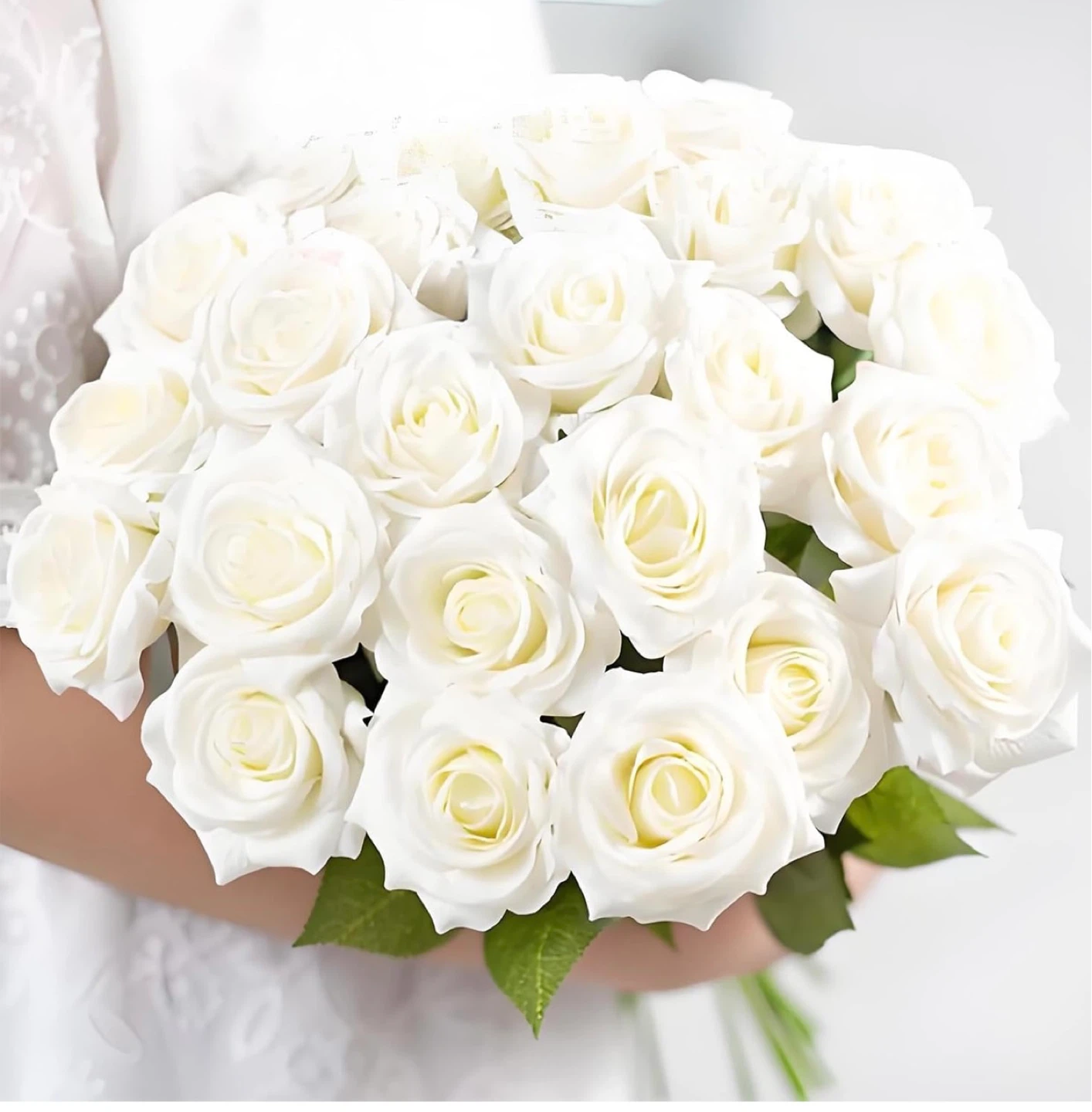 Artificial White Roses (50cm/20 Inch) - photo 3