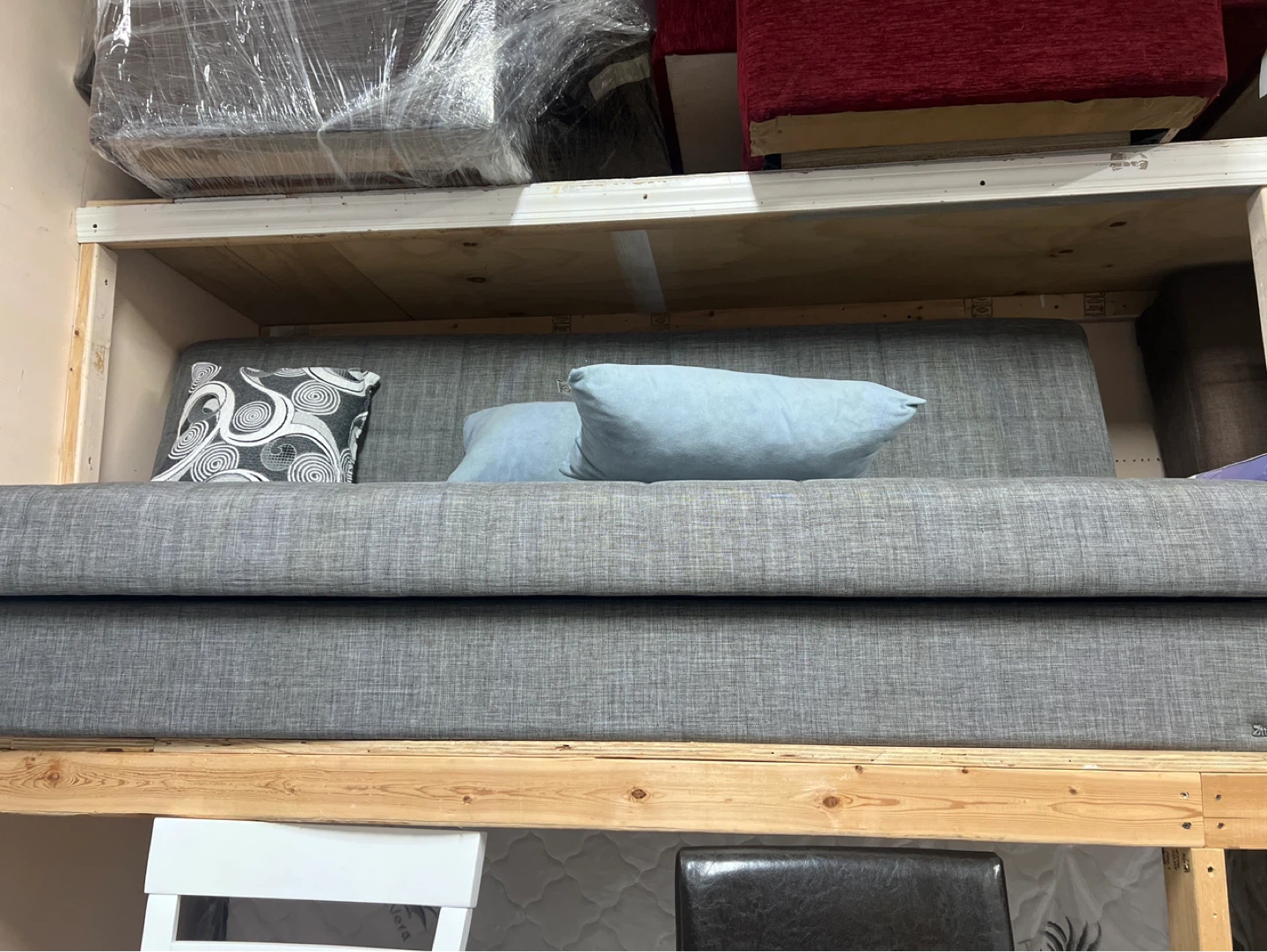Gray Sofa with Decorative Pillows