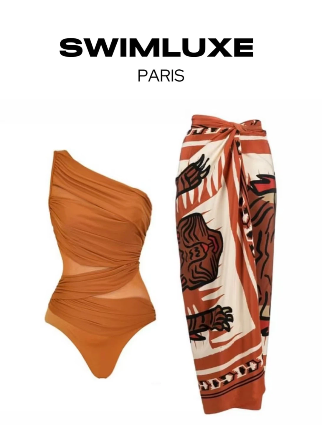 SWIMLUXE PARIS One-Piece Swimsuit & Sarong Set
