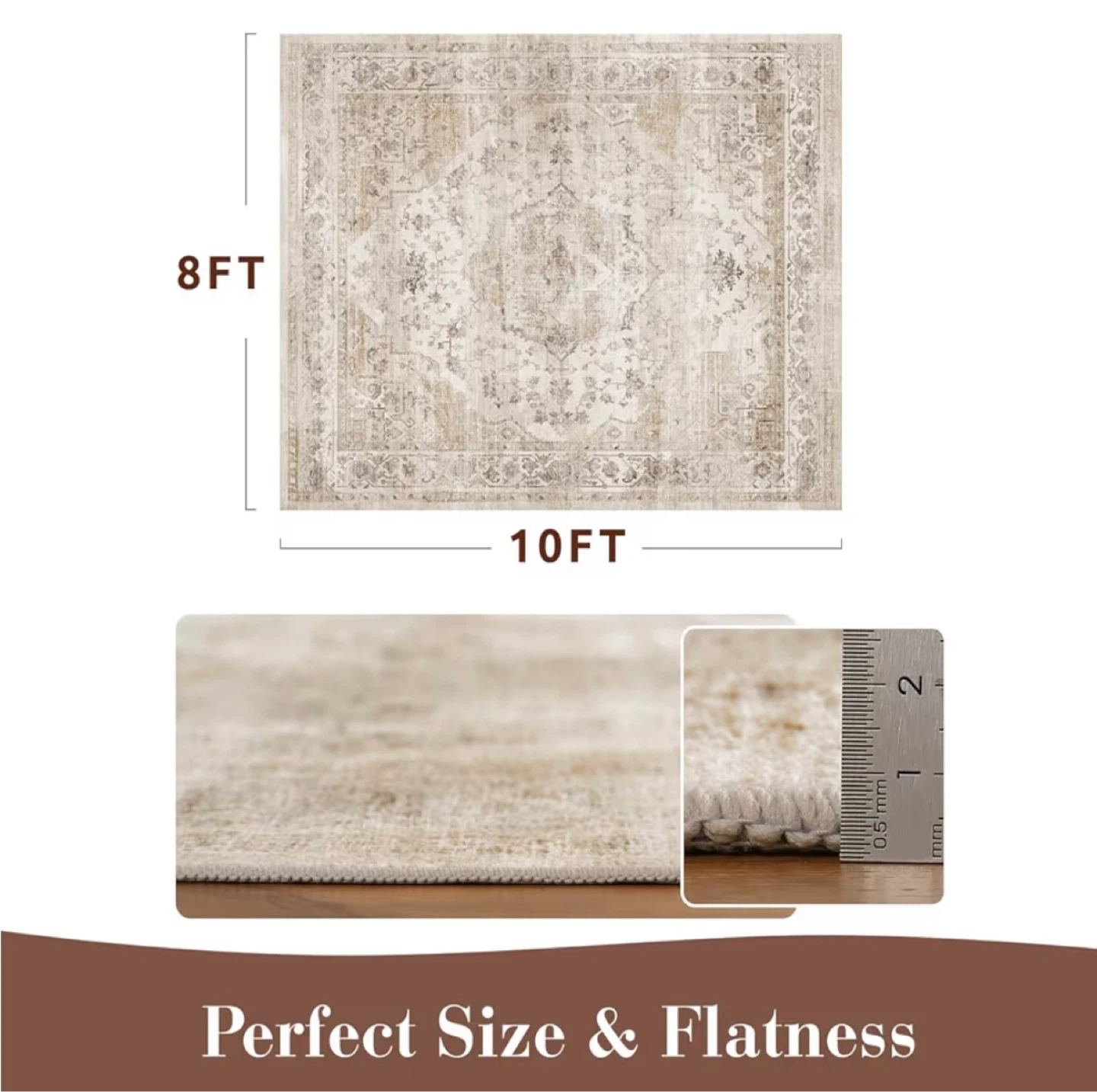 10ft x 8ft Area Rug - Machine Washable - photo 2