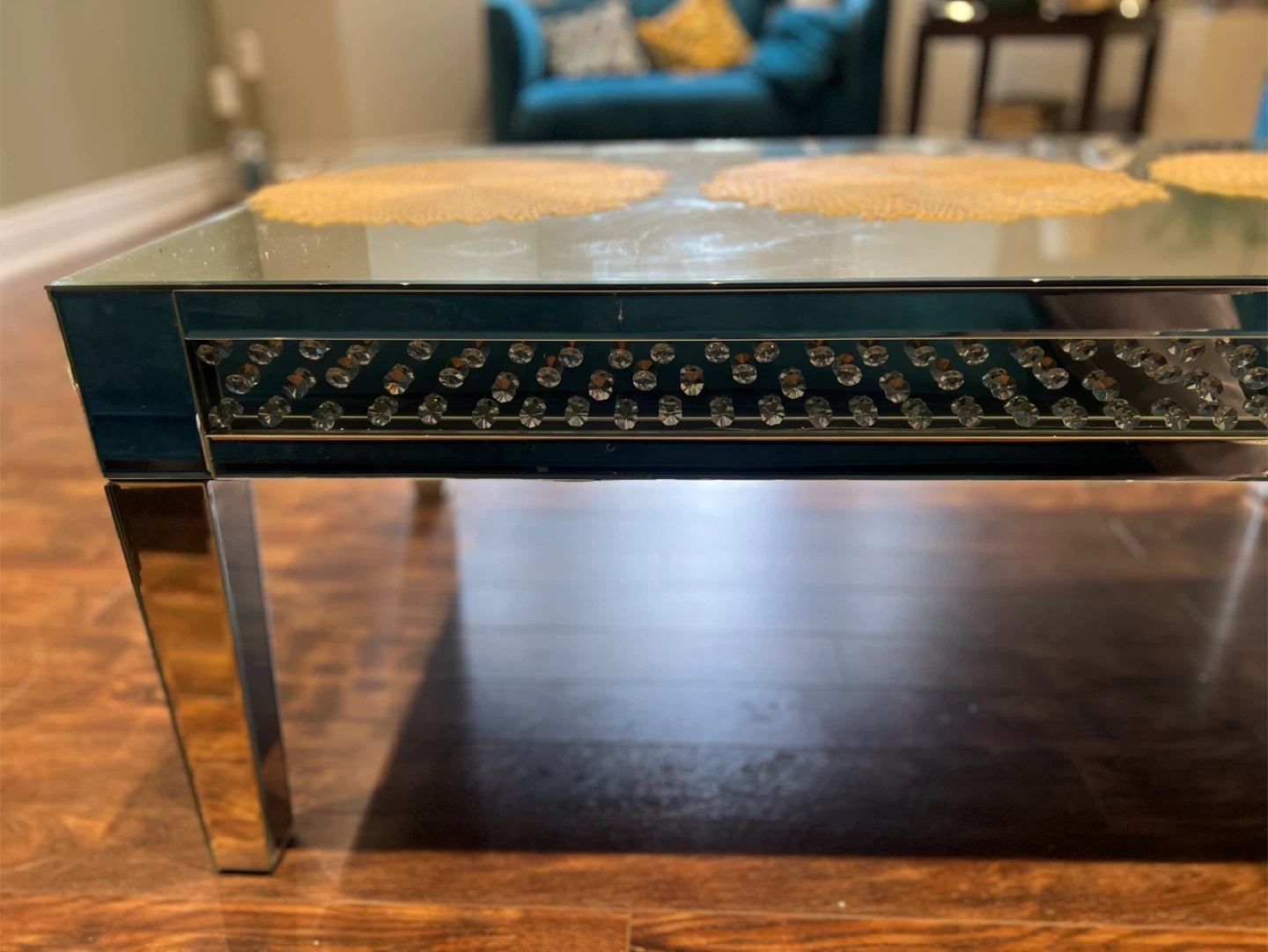 Mirrored Coffee Table with Crystal Inlay - photo 2