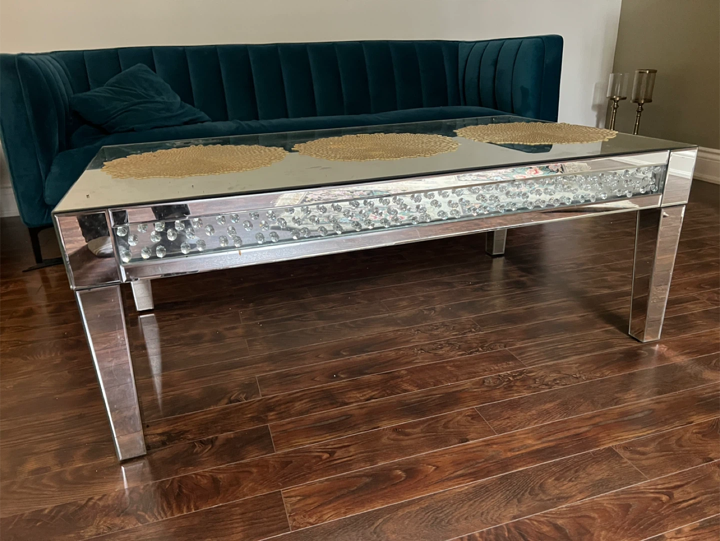 Mirrored Coffee Table with Crystal Inlay - photo 3