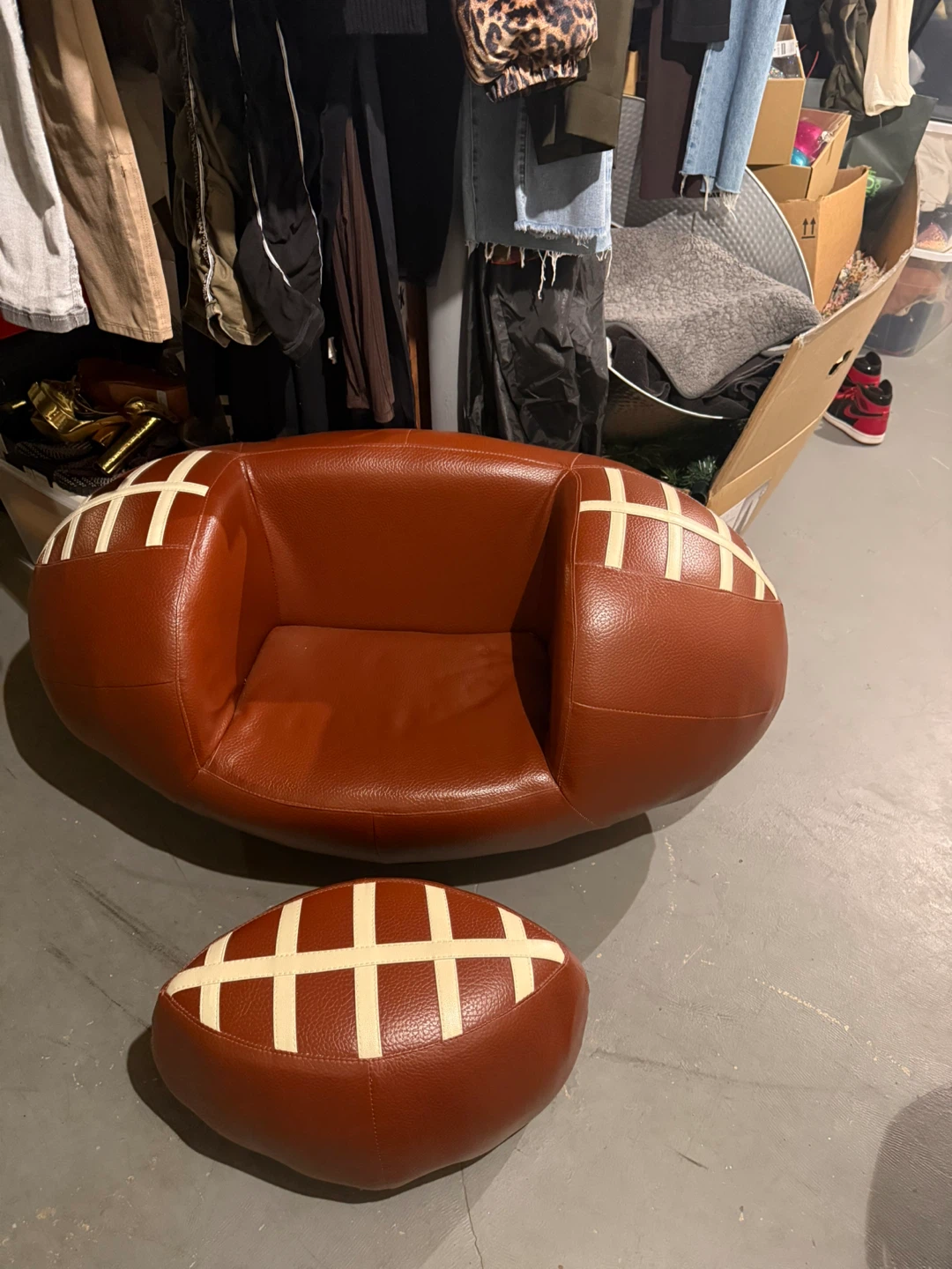 Kids Football Armchair and Ottoman Set