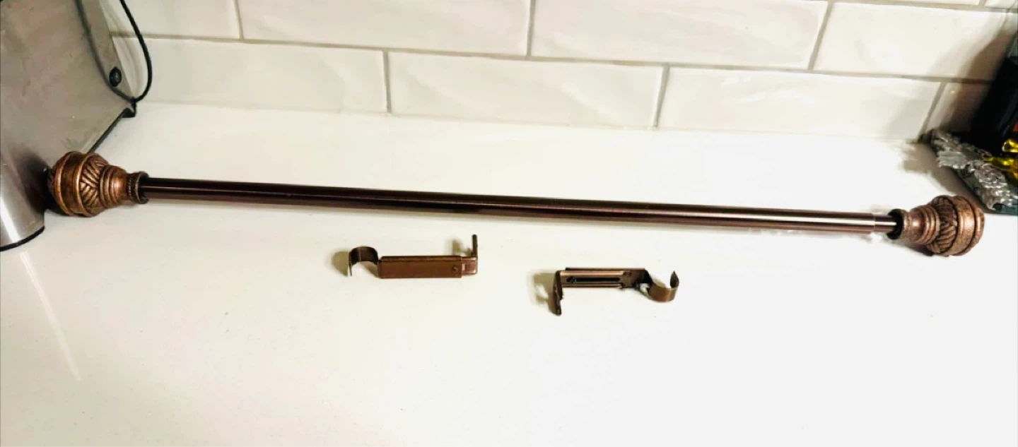 Beautiful Copper metal Curtain Rod with Finials