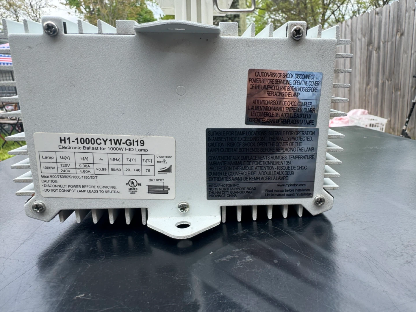 MEGAPHOTON H1-1000CY1W-GI19 Electronic Ballast 1000W HID Lamp - photo 2