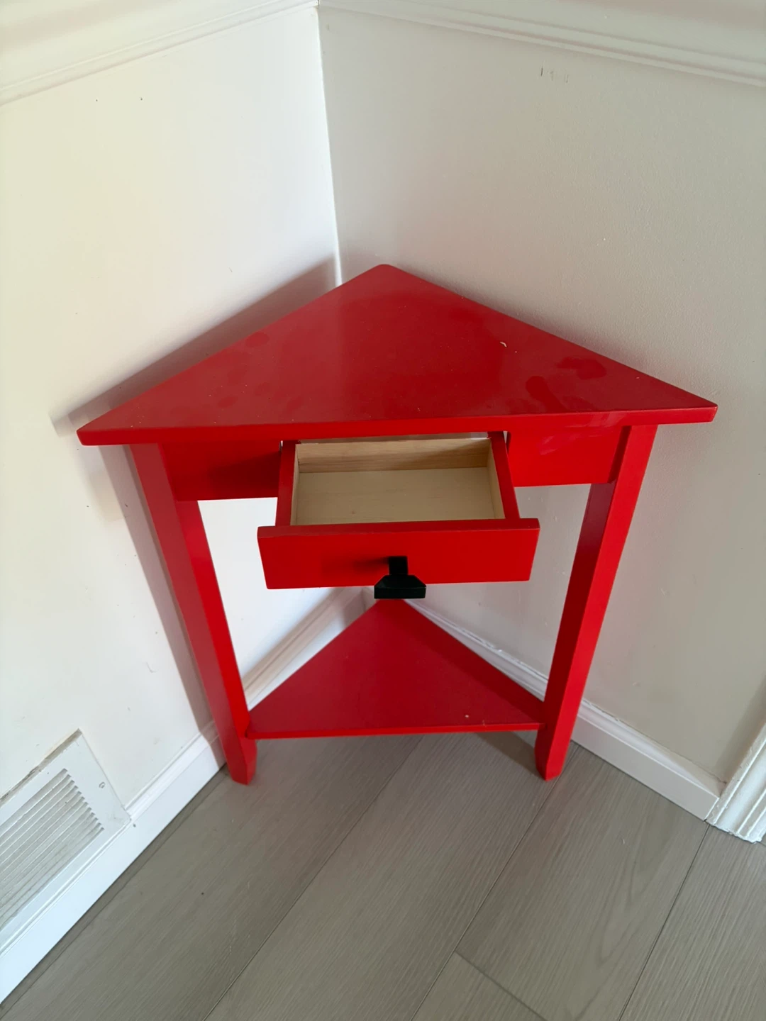 Red Corner Table with Drawer - photo 2