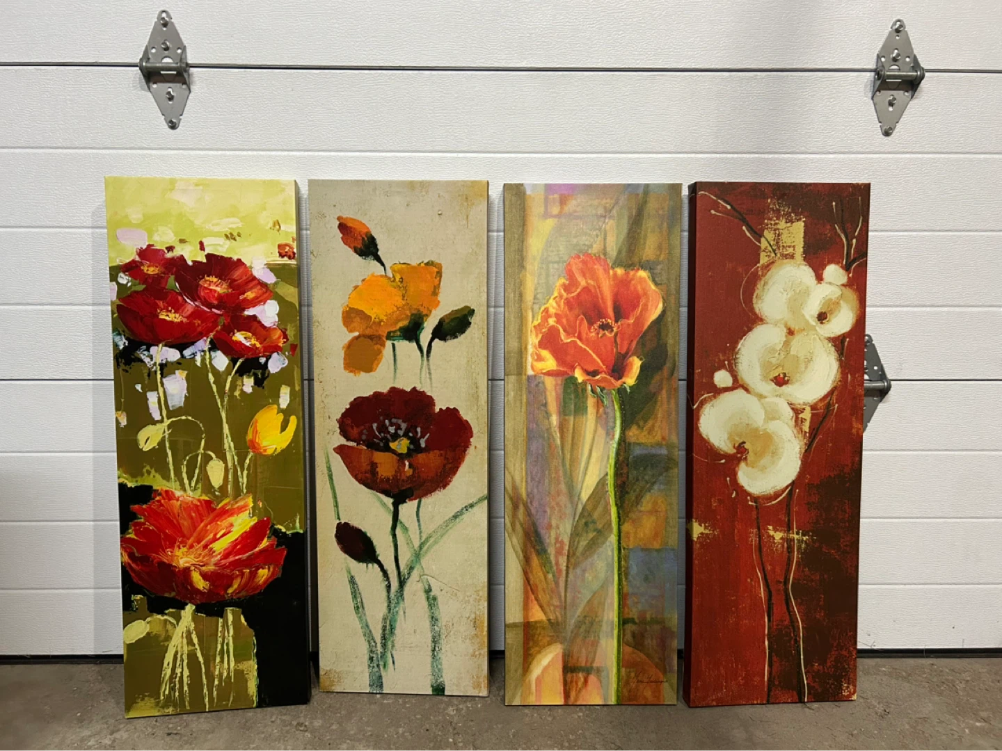 Set of 4 Floral Canvas Wall Art