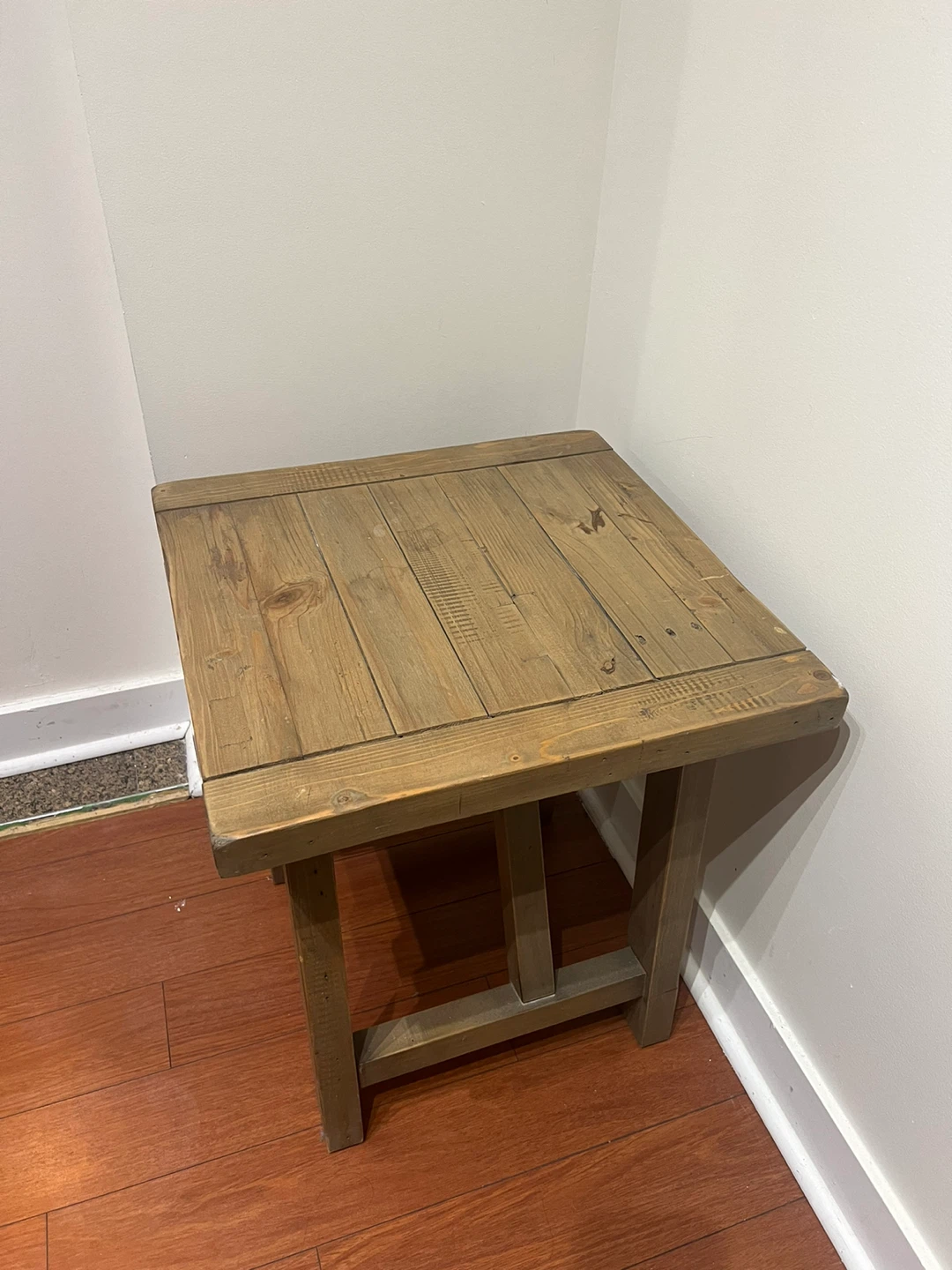 Rustic Wood End Table