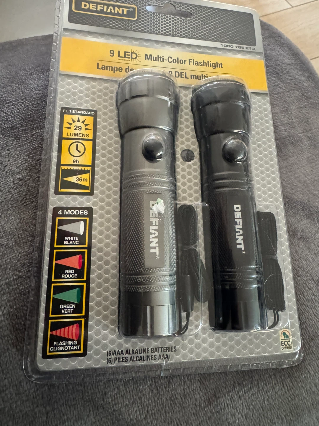 Defiant 9 LED Multi-Color Flashlights (2 Pack)
