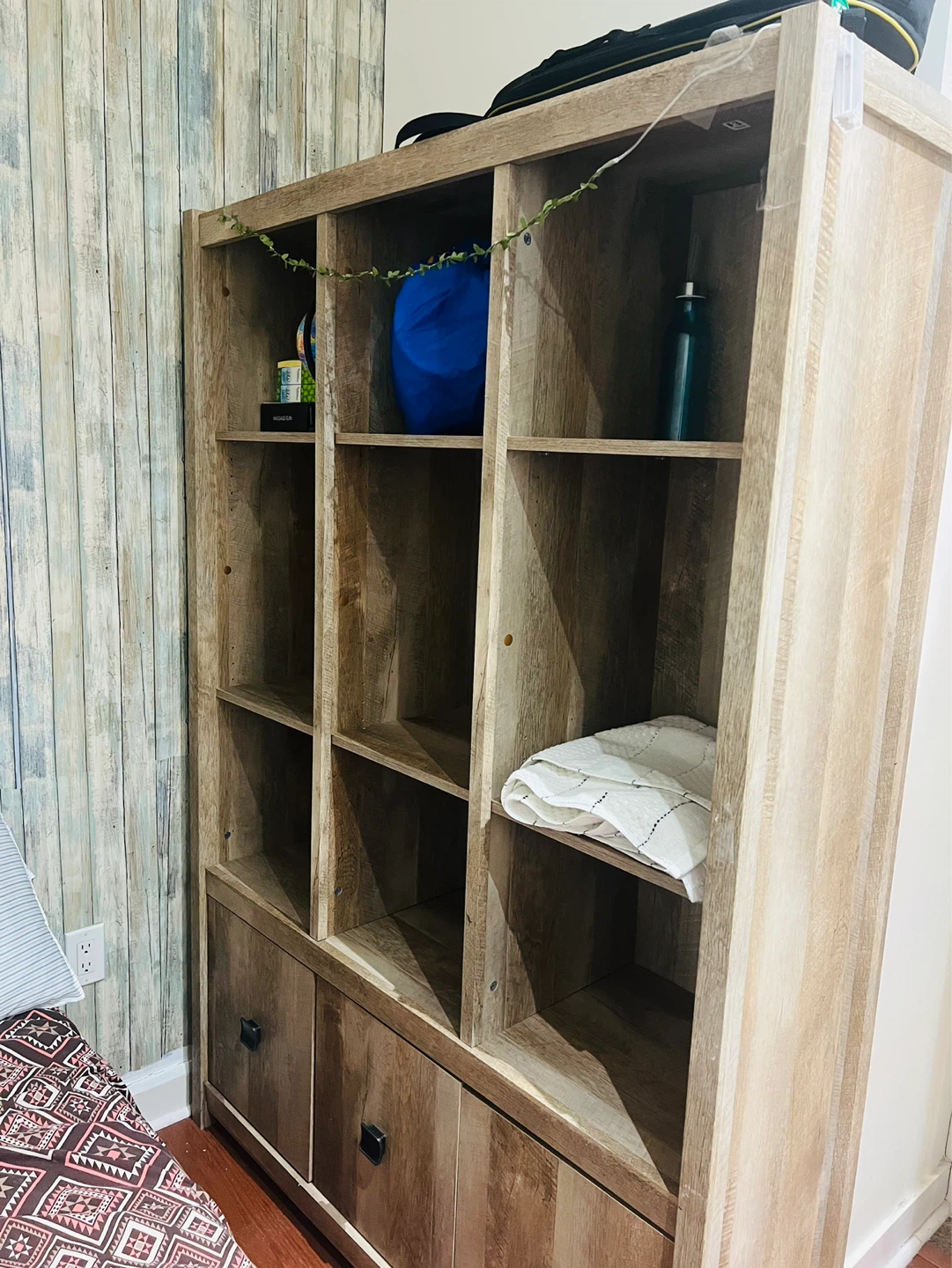 Rustic Wood Bookshelf with Cabinet Doors - photo 3