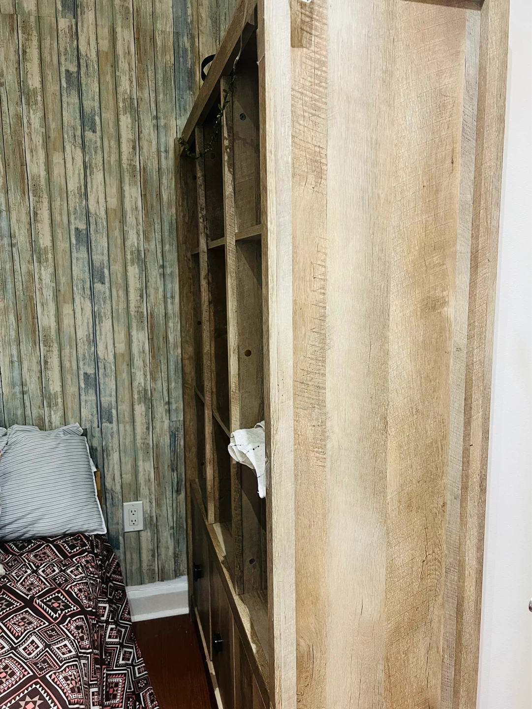 Rustic Wood Bookshelf with Cabinet Doors - photo 2