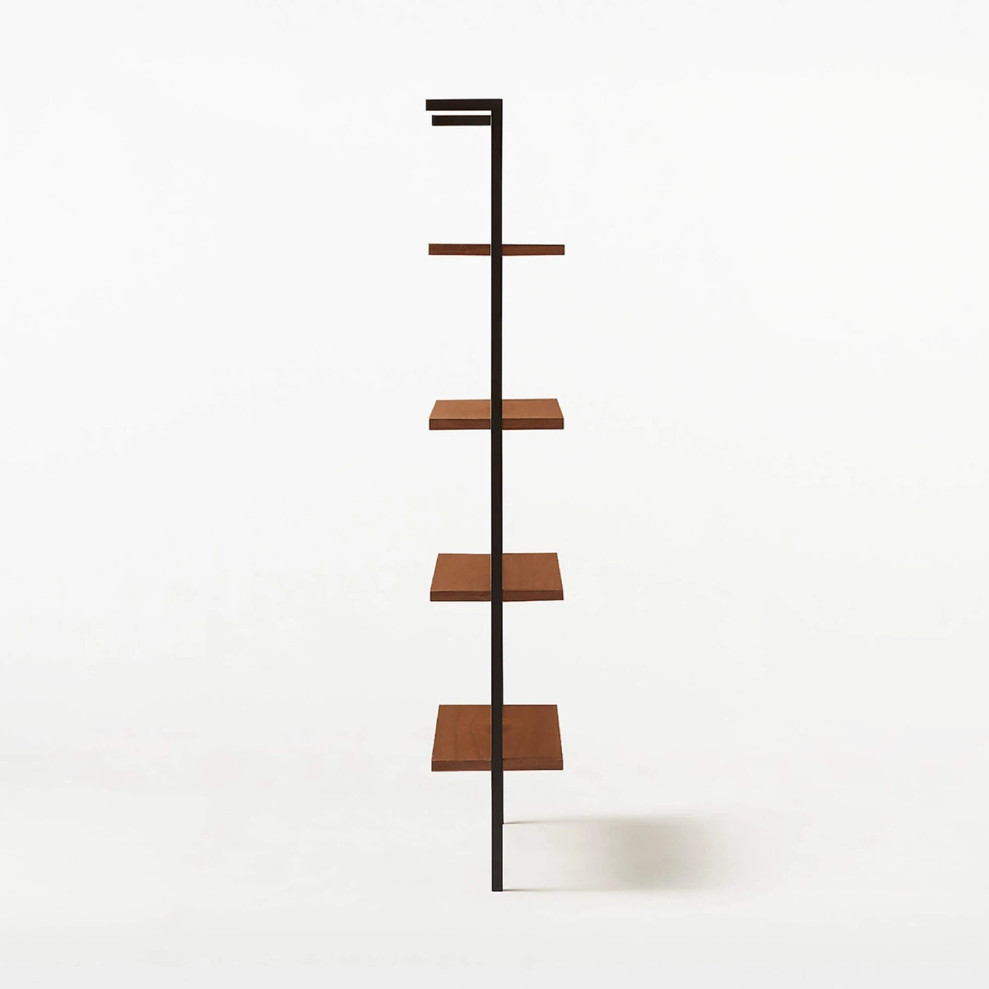 CB2 70” Helix Walnut Wood Wall Mount Bookshelf - photo 5