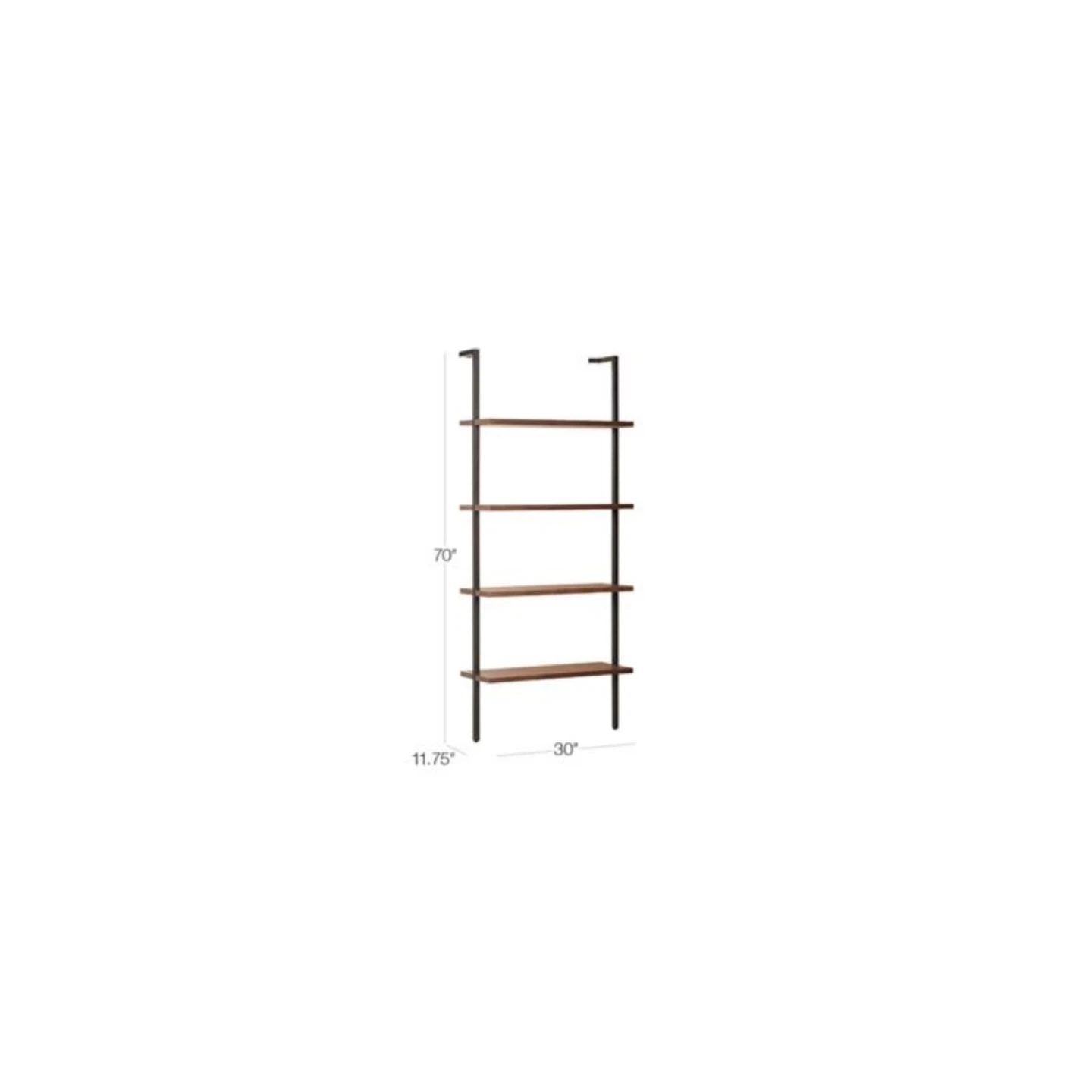 CB2 70” Helix Walnut Wood Wall Mount Bookshelf - photo 3