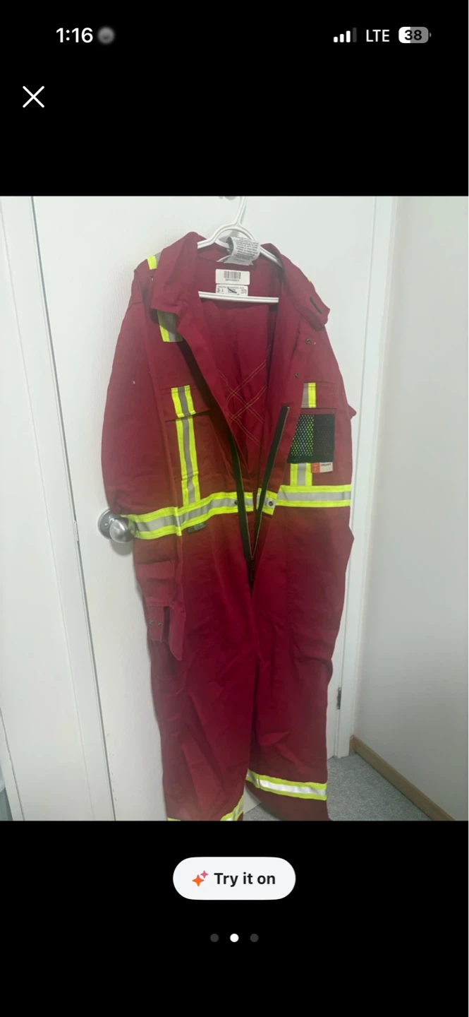 Red Work Coveralls with Reflective Strips - photo 3