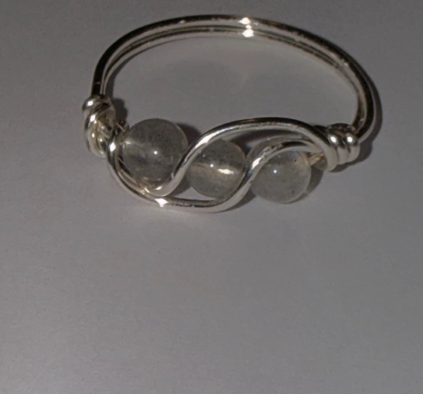 NEW Labradorite Hand Crafted Wire Wrapped Ring - Silver Tone - photo 5