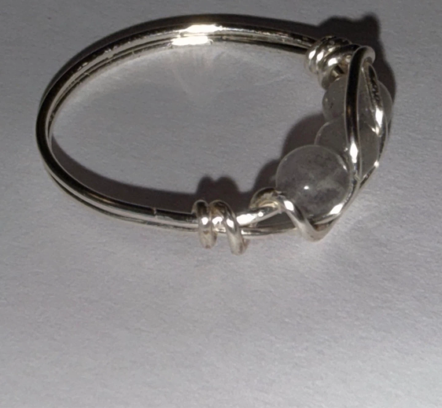 NEW Labradorite Hand Crafted Wire Wrapped Ring - Silver Tone - photo 3