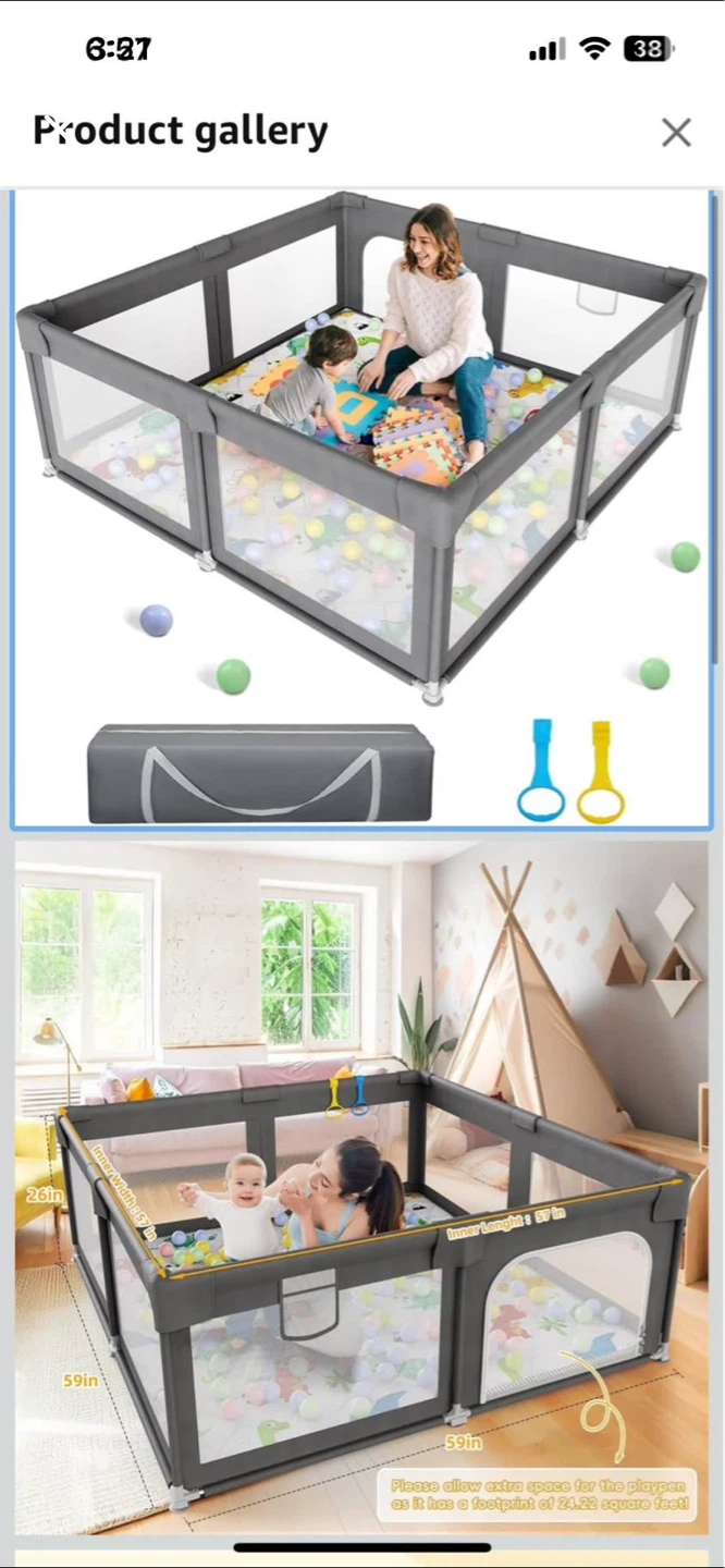 Grey Playpen for Babies and Toddlers