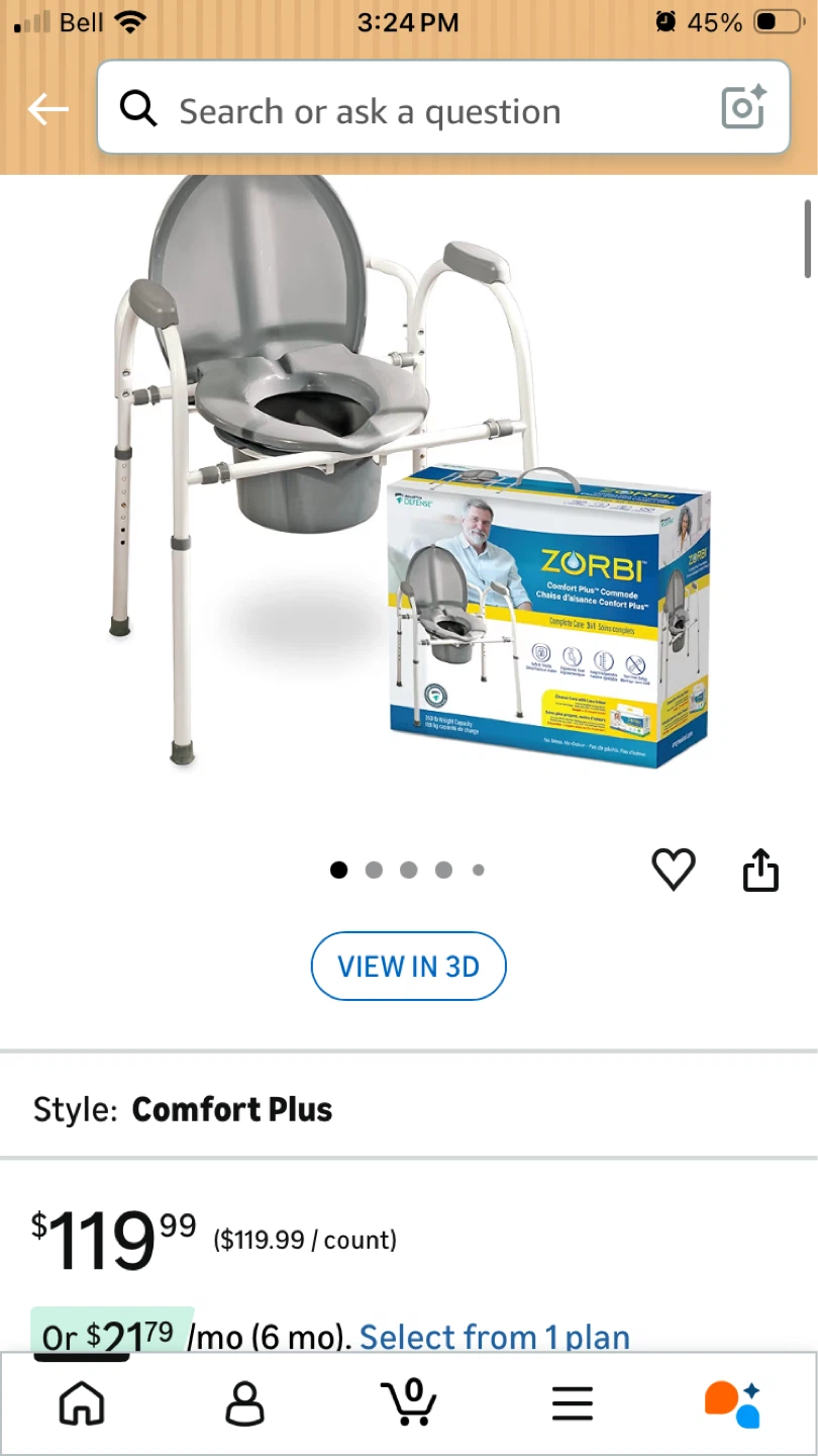 Brand New in Box- Bedside 3 in 1 Bedside Commode