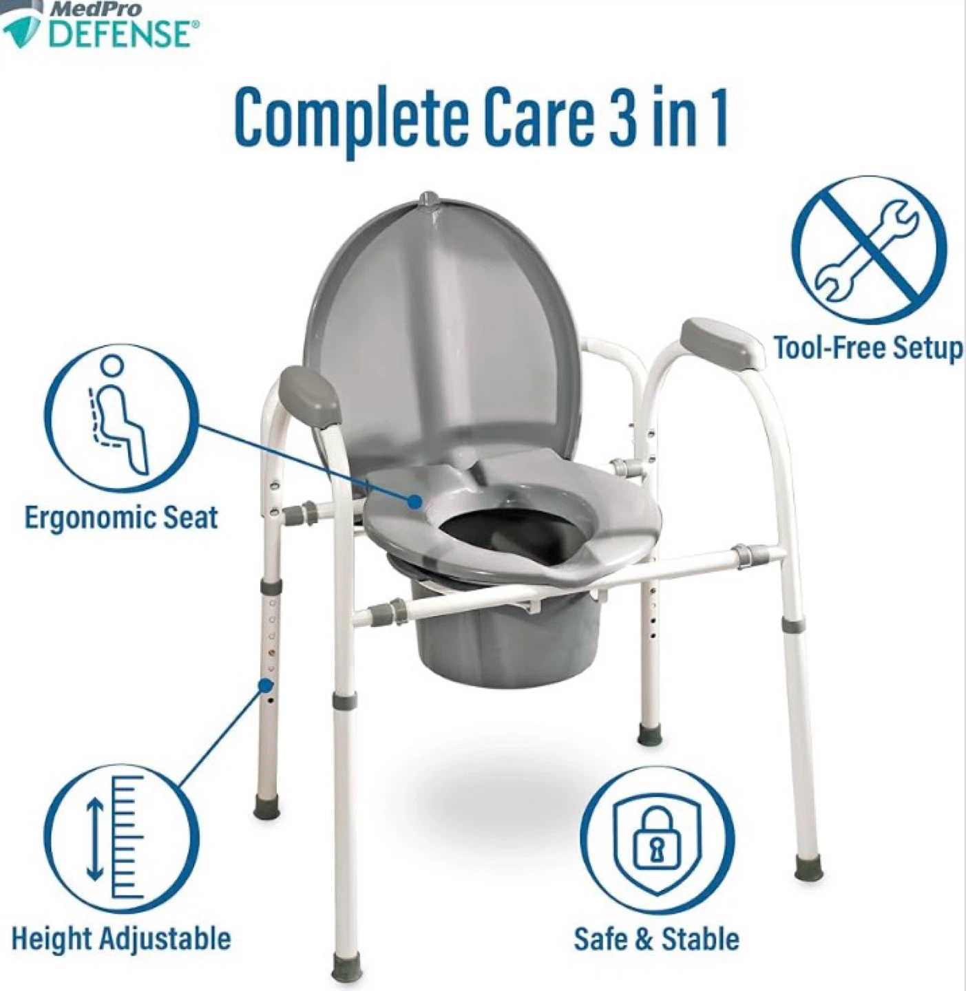 Brand New in Box- Bedside 3 in 1 Bedside Commode - photo 3