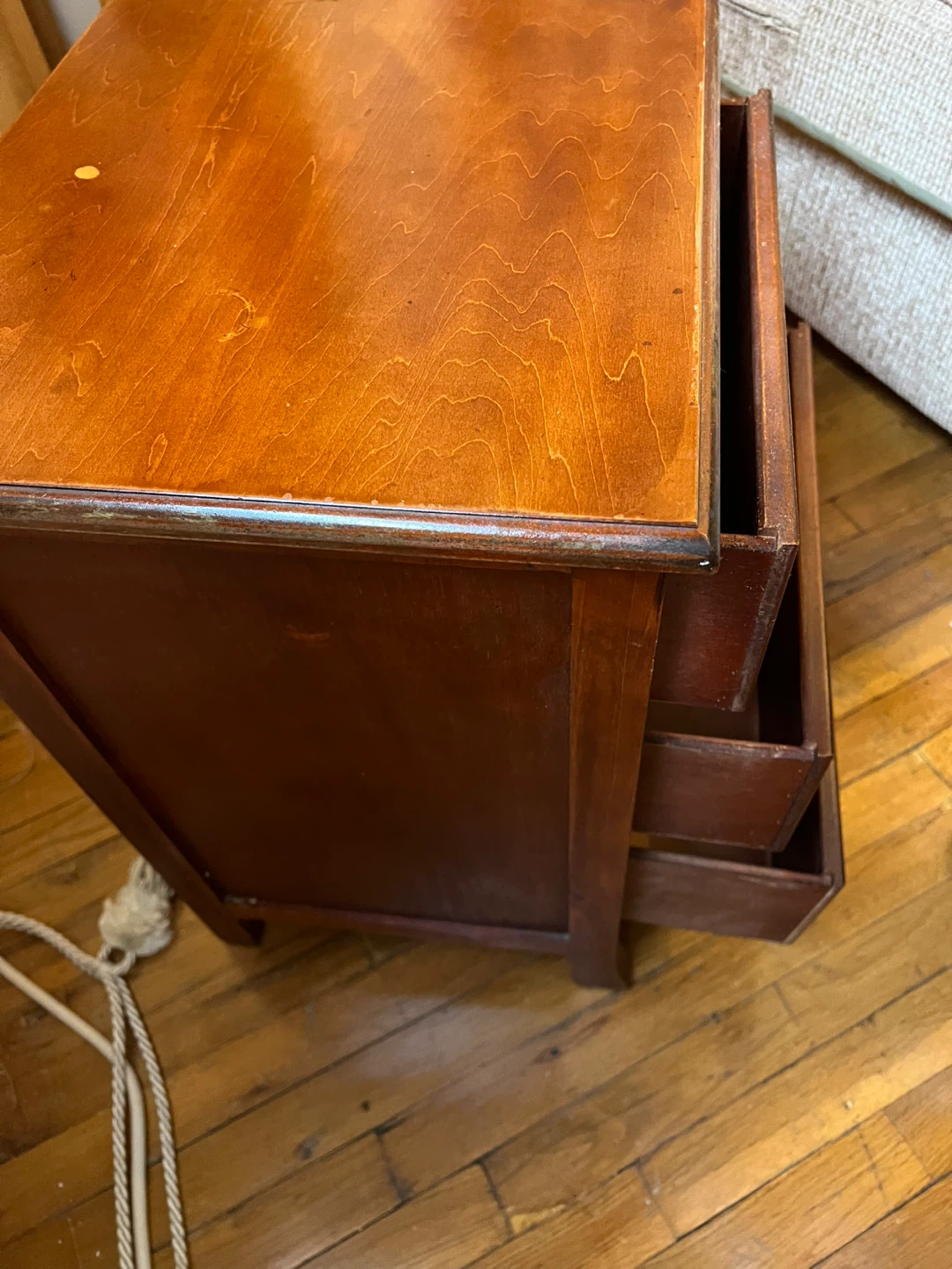 Wooden 3-Drawer Nightstand - photo 2