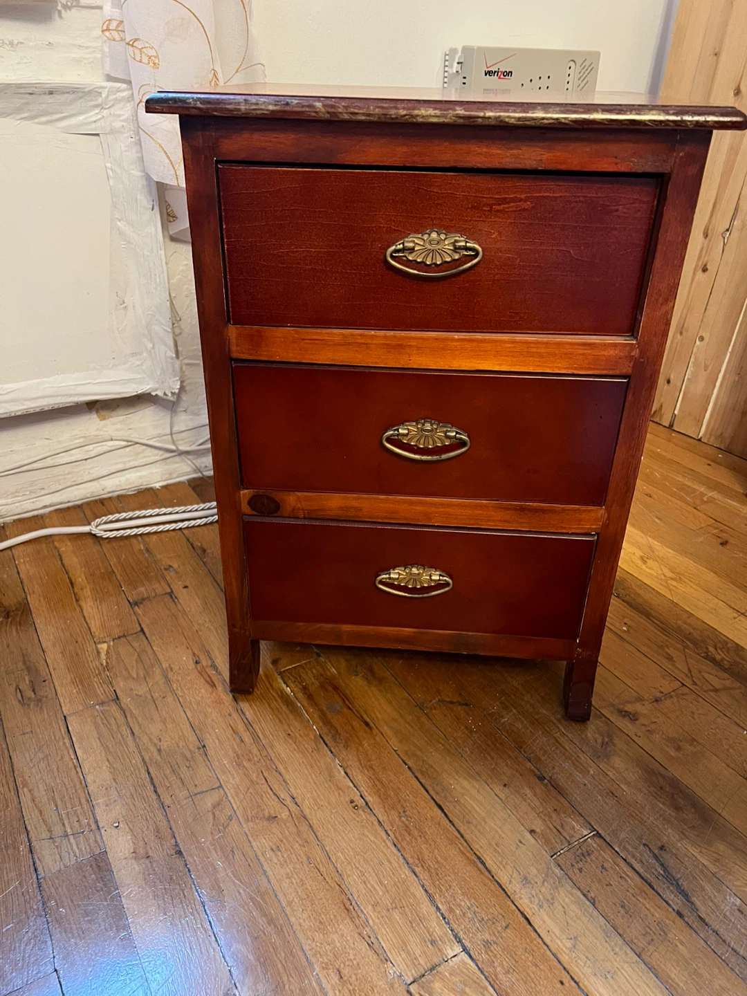 Wooden 3-Drawer Nightstand