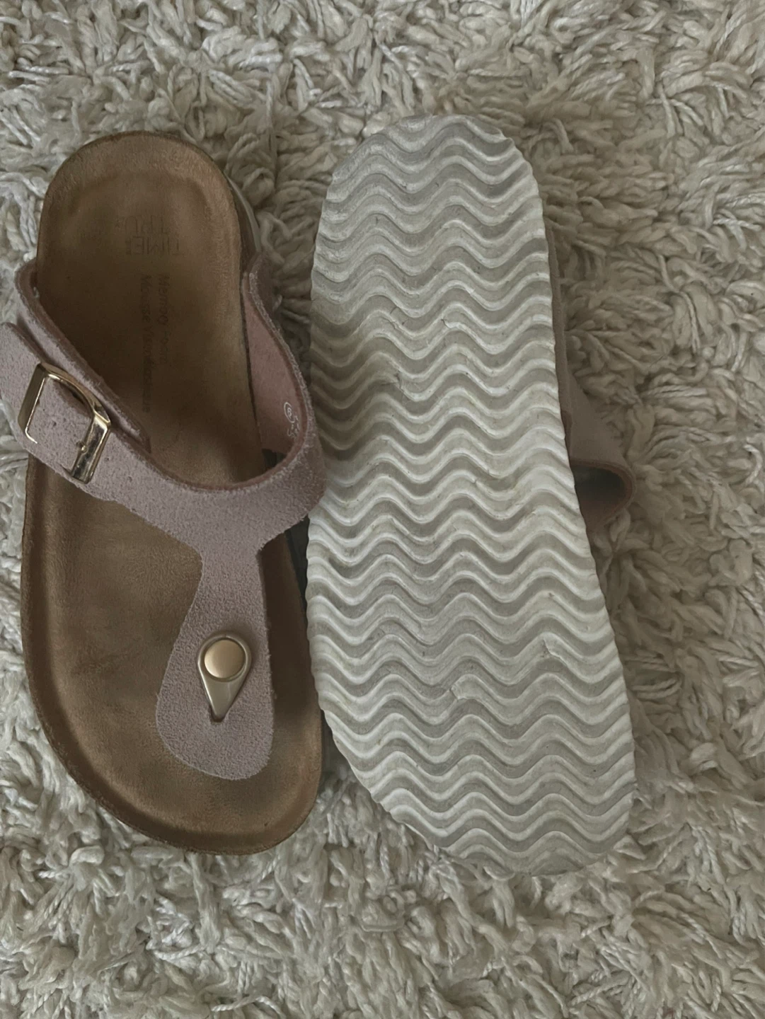 Time and Tru Pink Suede Thong Sandals - Size 6 - photo 4