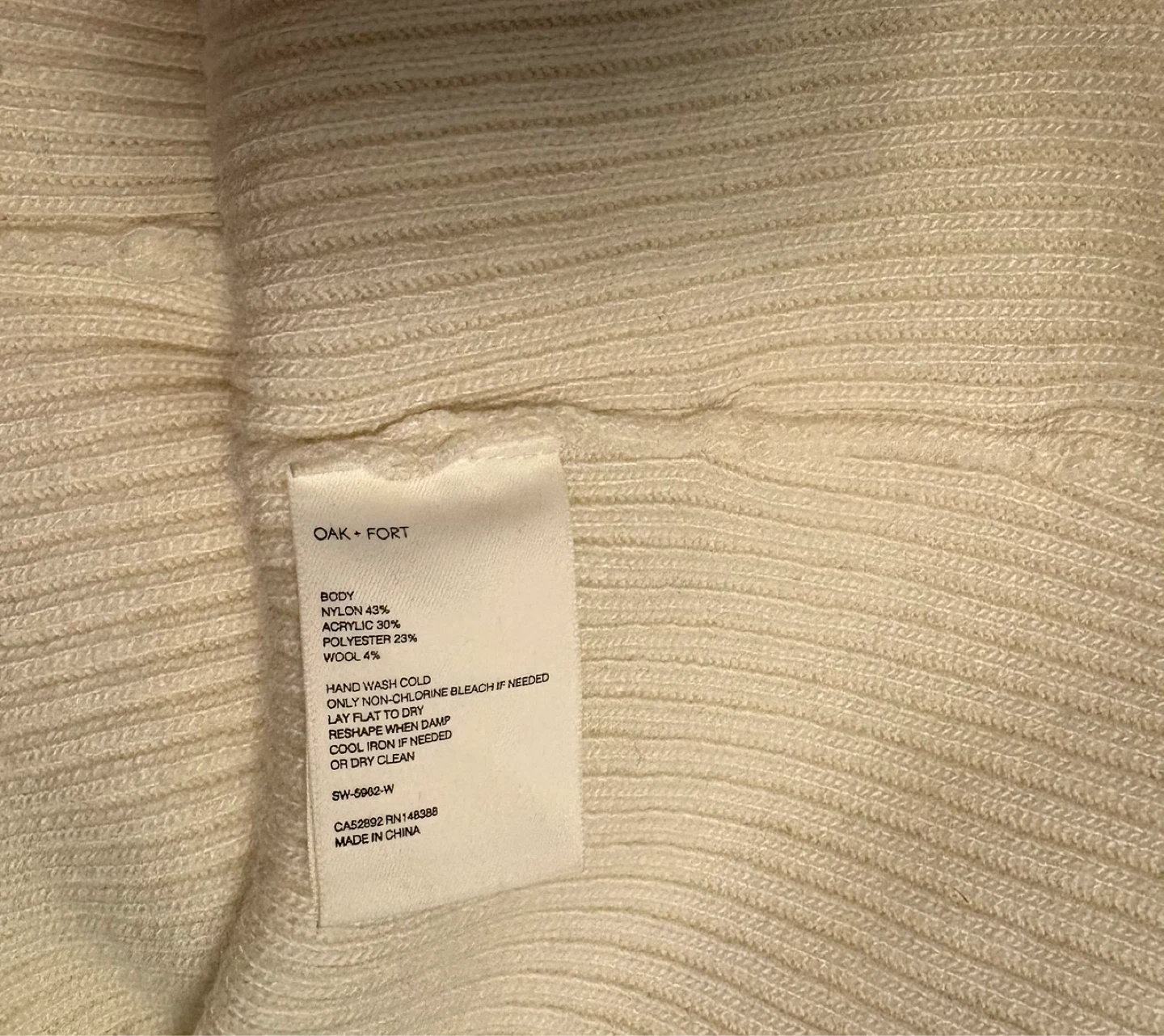 Oak + Fort Ribbed Square Neck Sweater XS-TP - photo 4