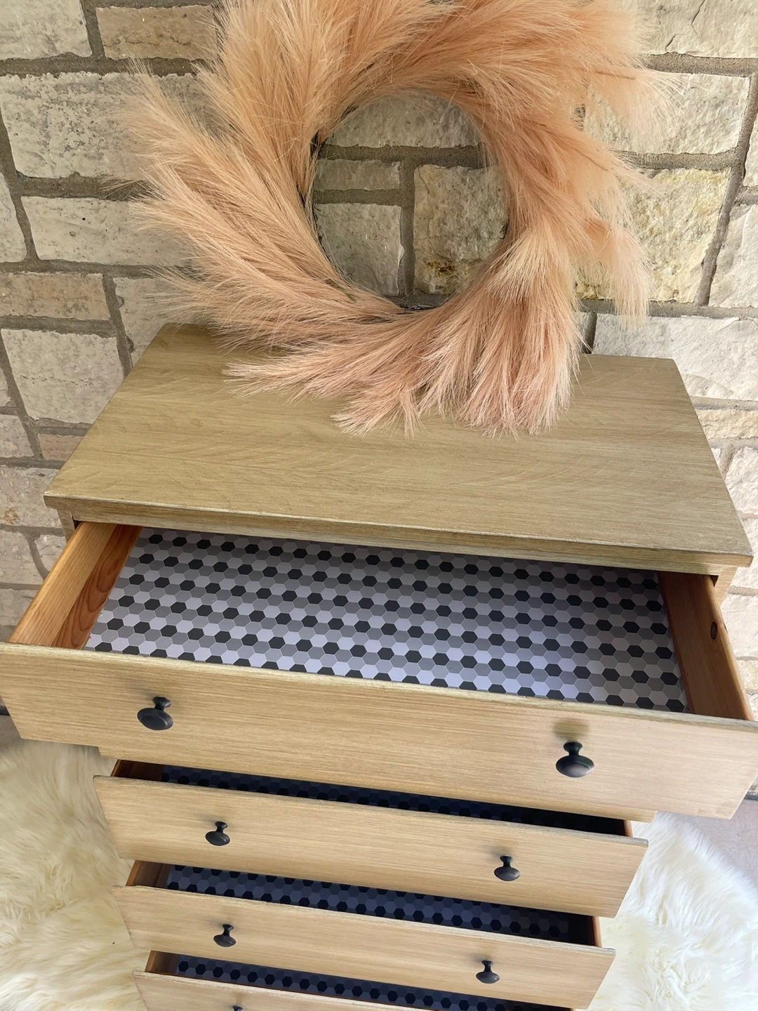 5 drawers dresser redone faux Pottery Barn Dupe - photo 2