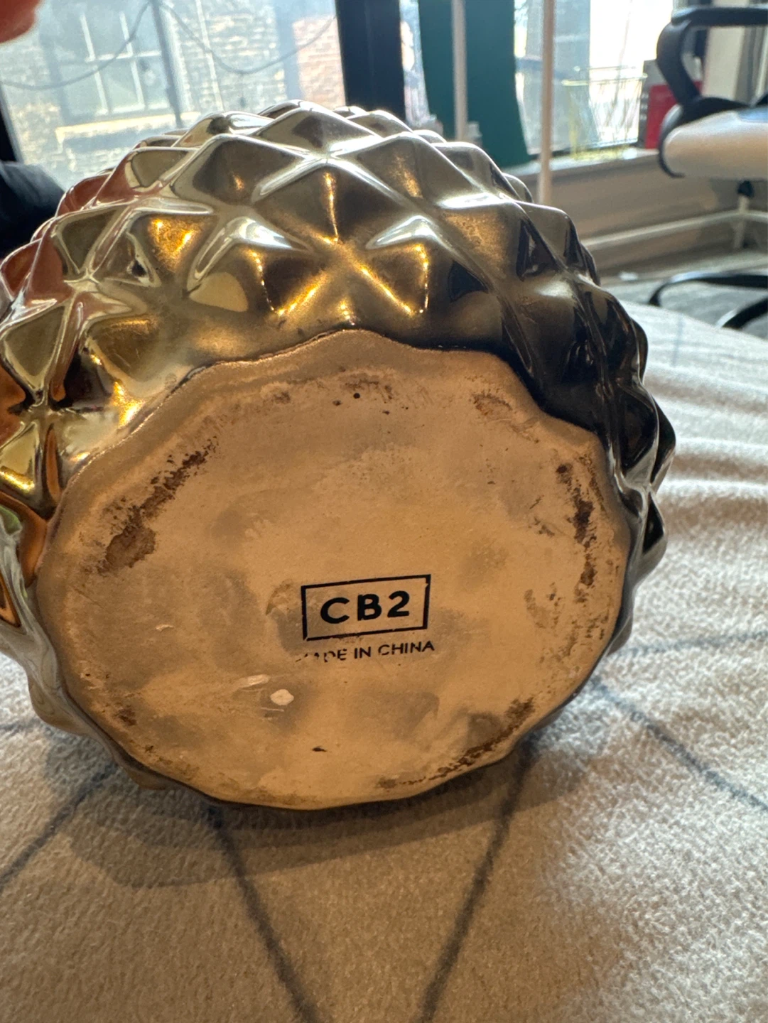 CB2 Gold Geometric Vase - photo 2