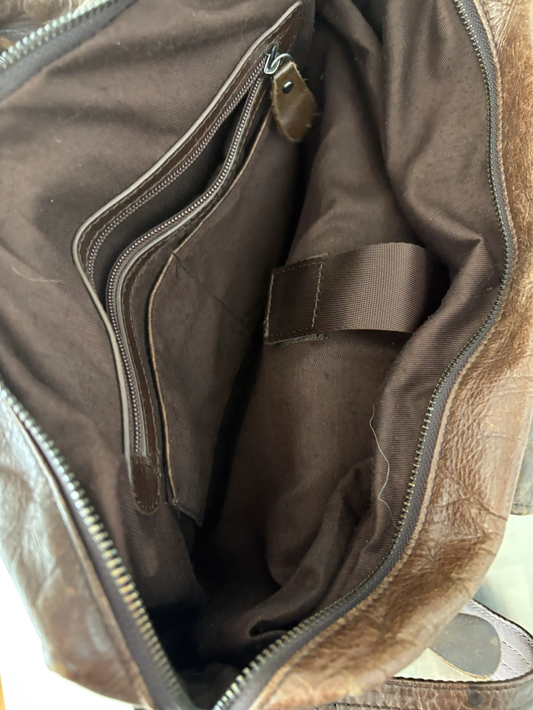 Brown Leather Messenger Bag with Shoulder Strap - photo 5
